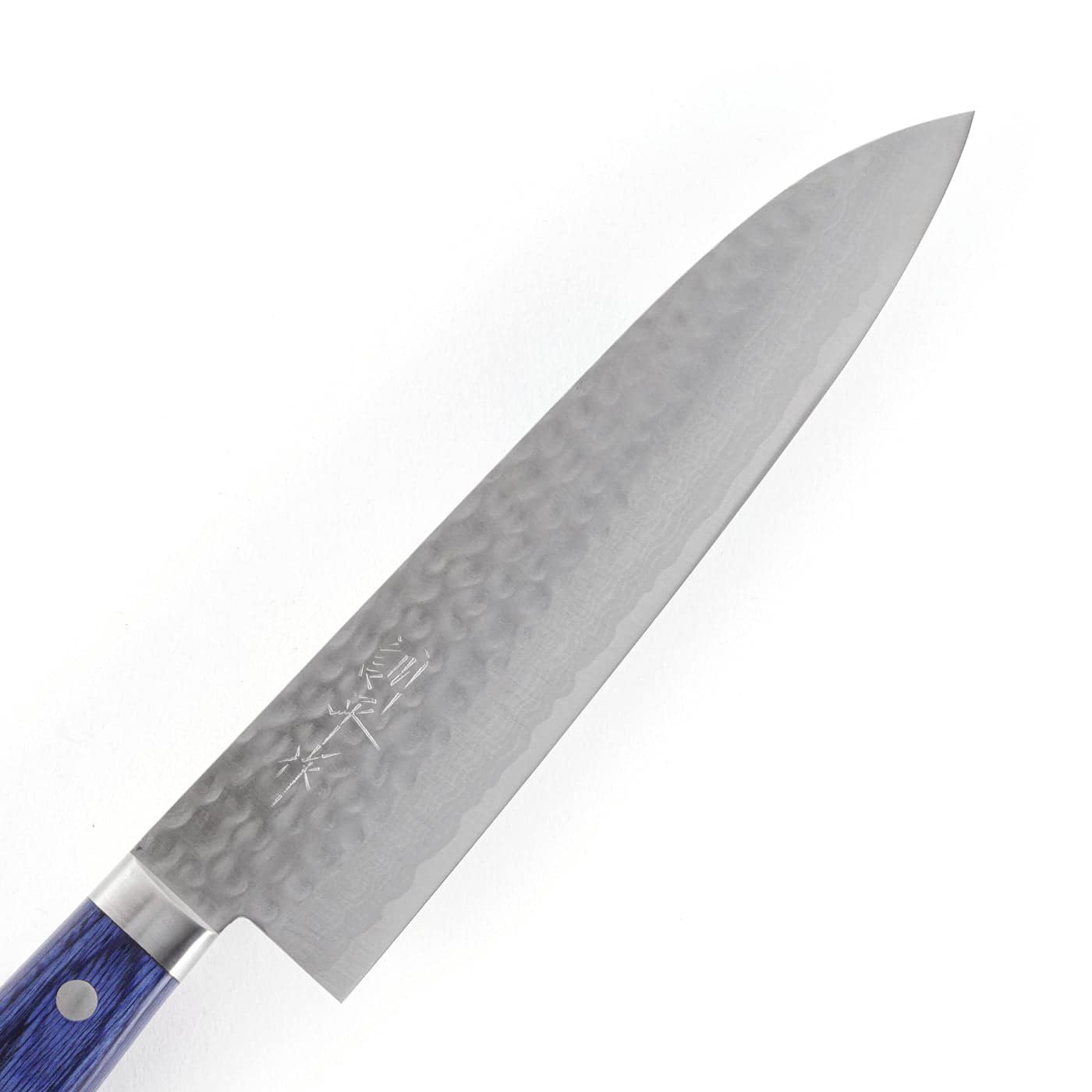 DSC01029-2.jpg Masutani Kokuryu VG10 Damascus Tsuchime Gyuto 180mm Western Handle, view 2