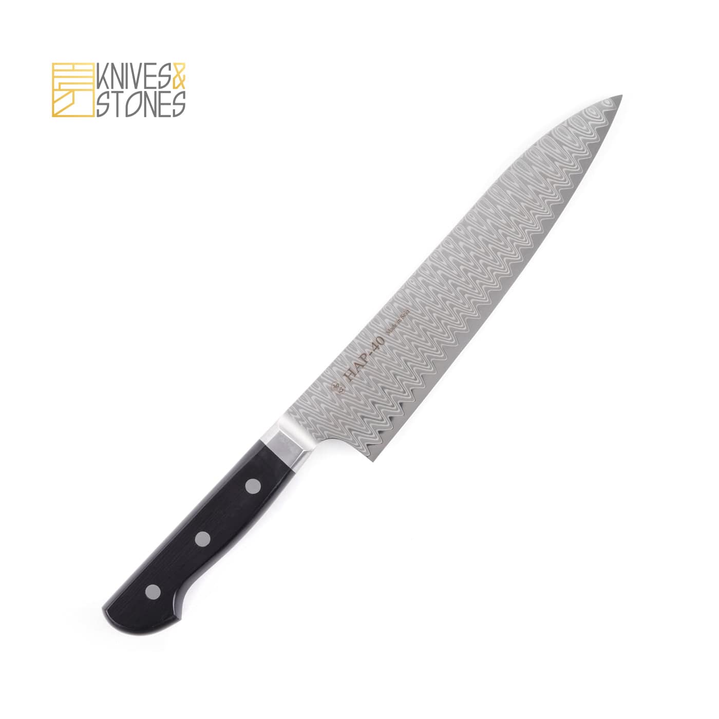 Hatsukokoro Hayabusa HAP-40 Damascus Gyuto 210/240 mm with Western Handle