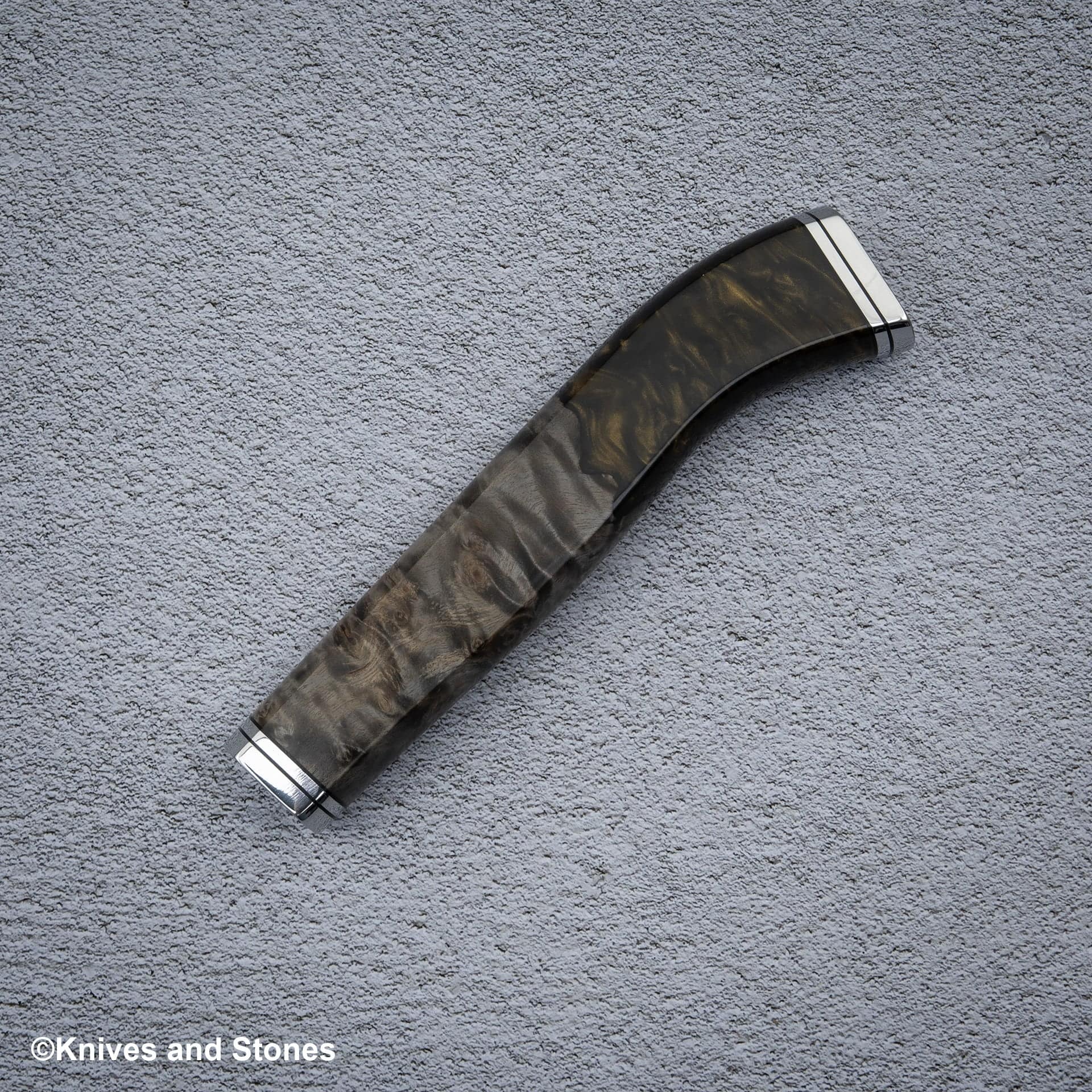 9APR-20250409-160.jpg Stabilized Burl Golden Resin Nenox Style WA Handle for Gyuto / Yanagiba, view 3