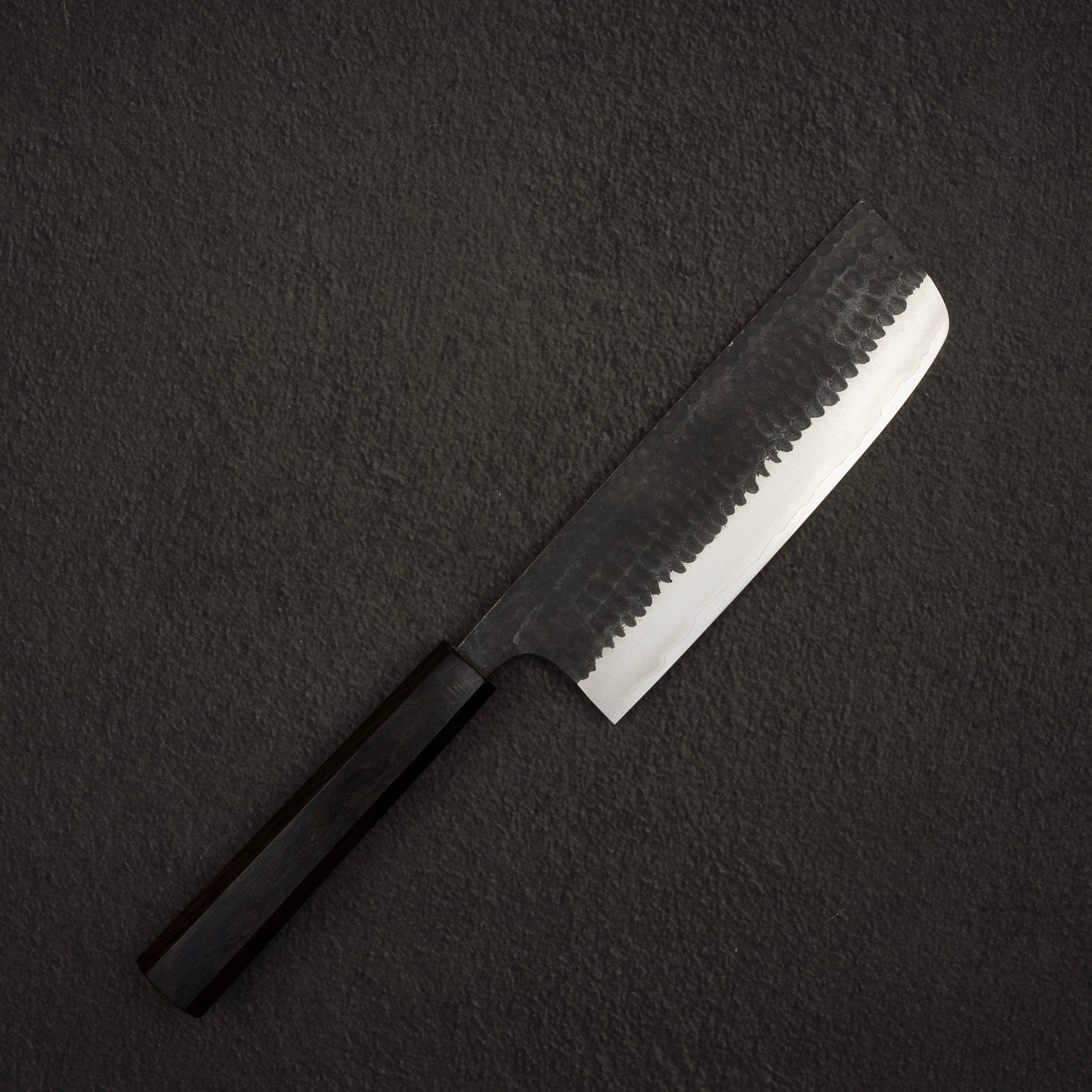 Anryu Aogami Super Hammered Kurouchi Nakiri 165mm Ebony Handle