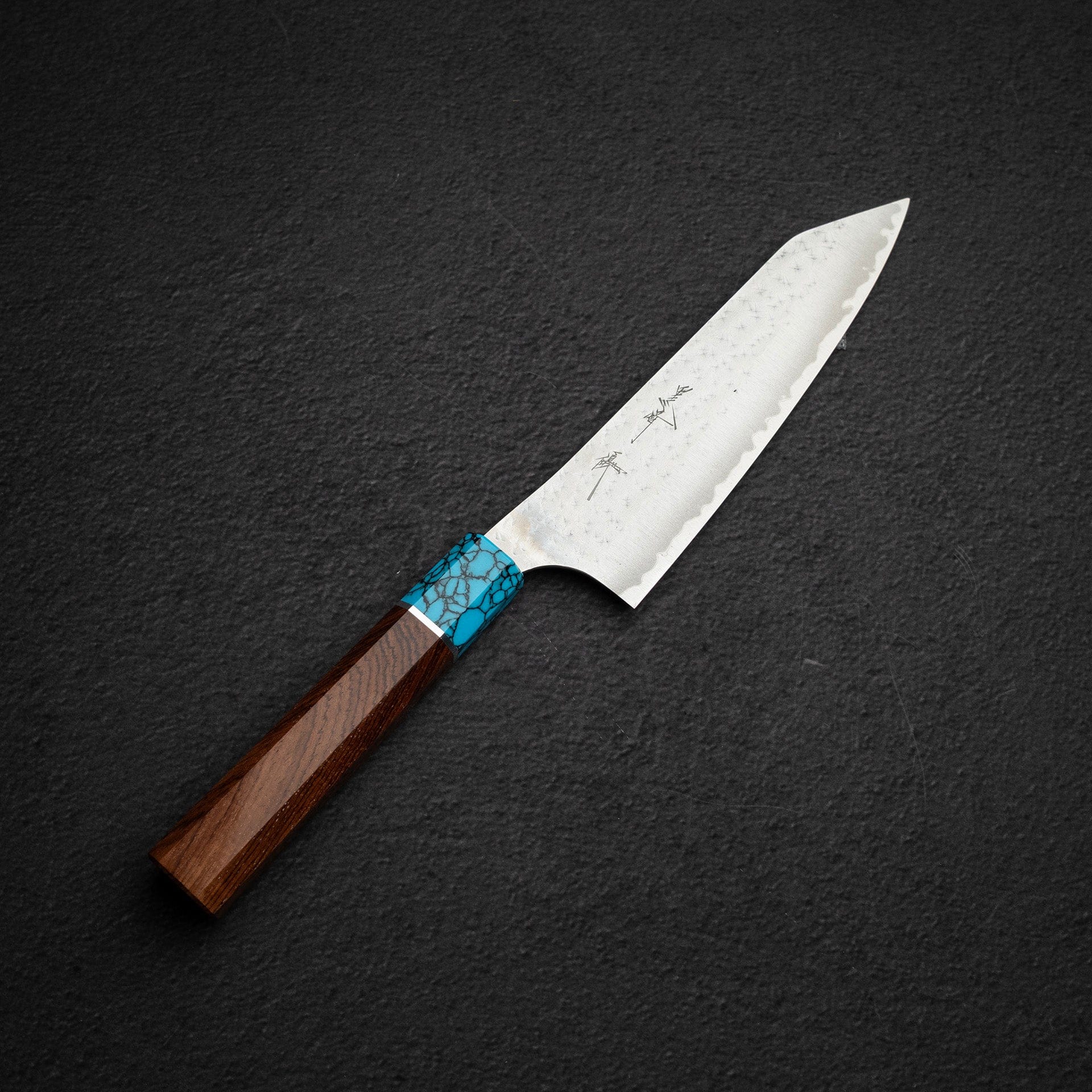 DSC_1265.jpg Kurosaki Kokusen Ei AS Bunka 170mm - Turquoise Ferrule, view 2