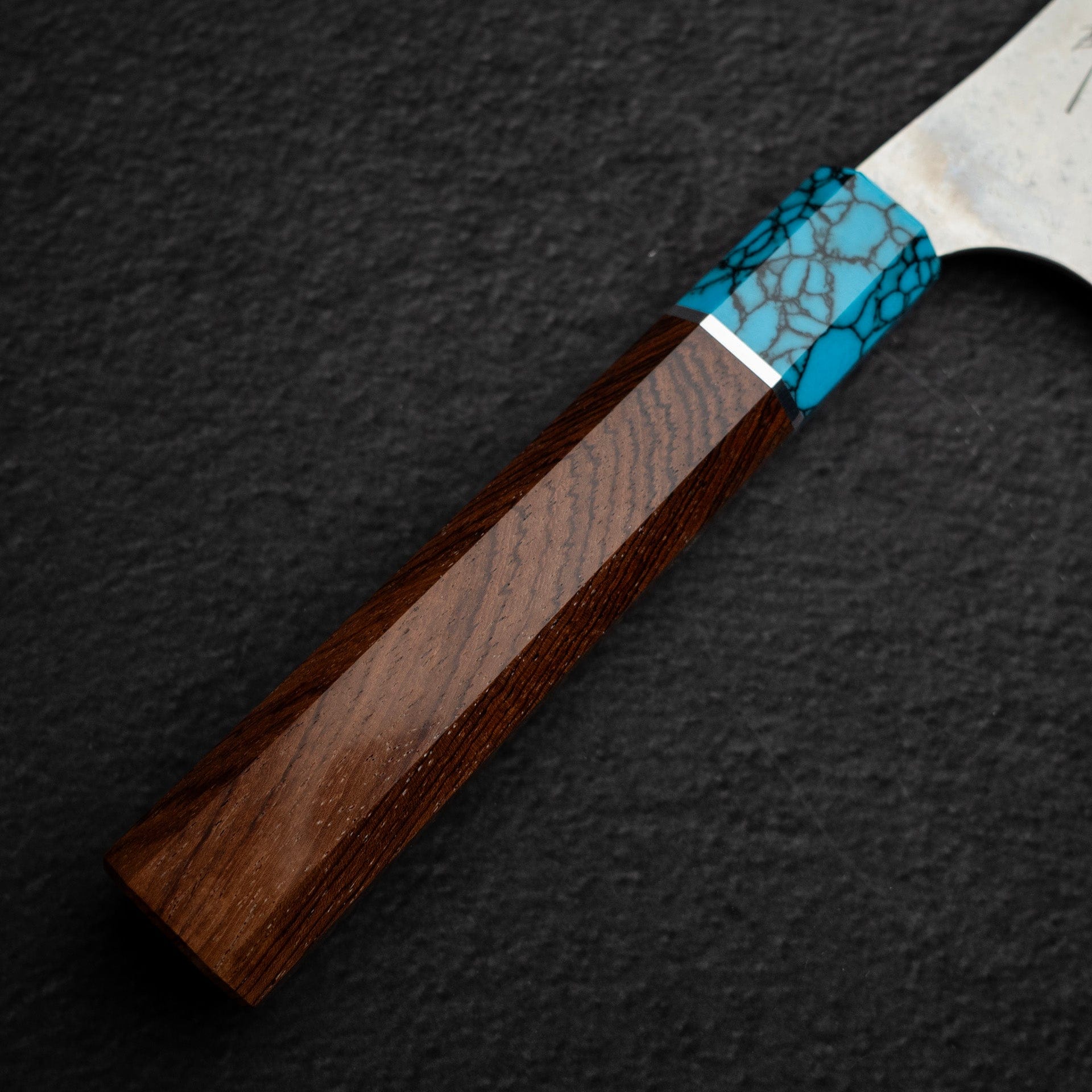 DSC_1271.jpg Kurosaki Kokusen Ei AS Bunka 170mm - Turquoise Ferrule, view 6