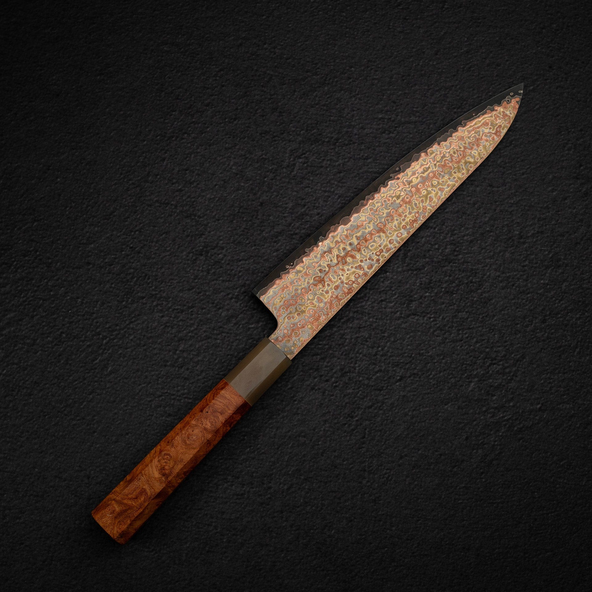 DSC_1847.jpg Hatsukokoro Hinotori V-Toku 2 Gyuto 210mm Rainbow Damascus Finish, view 7