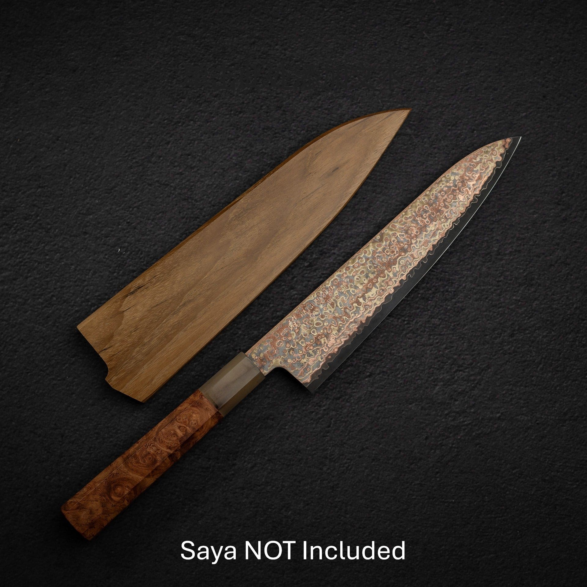 DSC_2042.jpg Hatsukokoro Hinotori V-Toku 2 Gyuto 210mm Rainbow Damascus Finish, view 8
