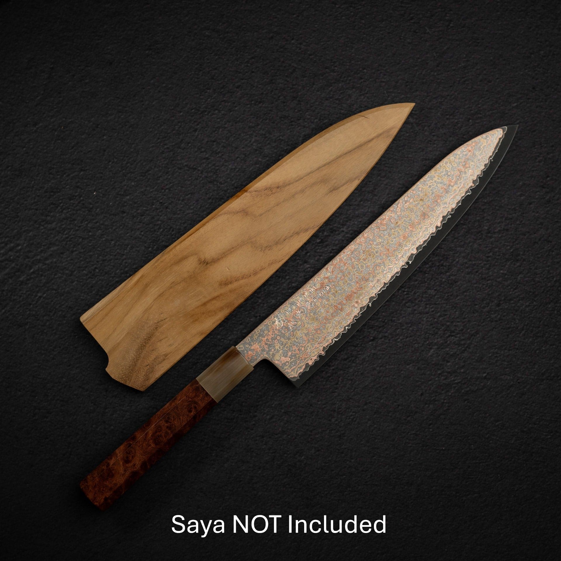 DSC_2043.jpg Hatsukokoro Hinotori V-Toku 2 Gyuto 240mm Rainbow Damascus Finish, view 8