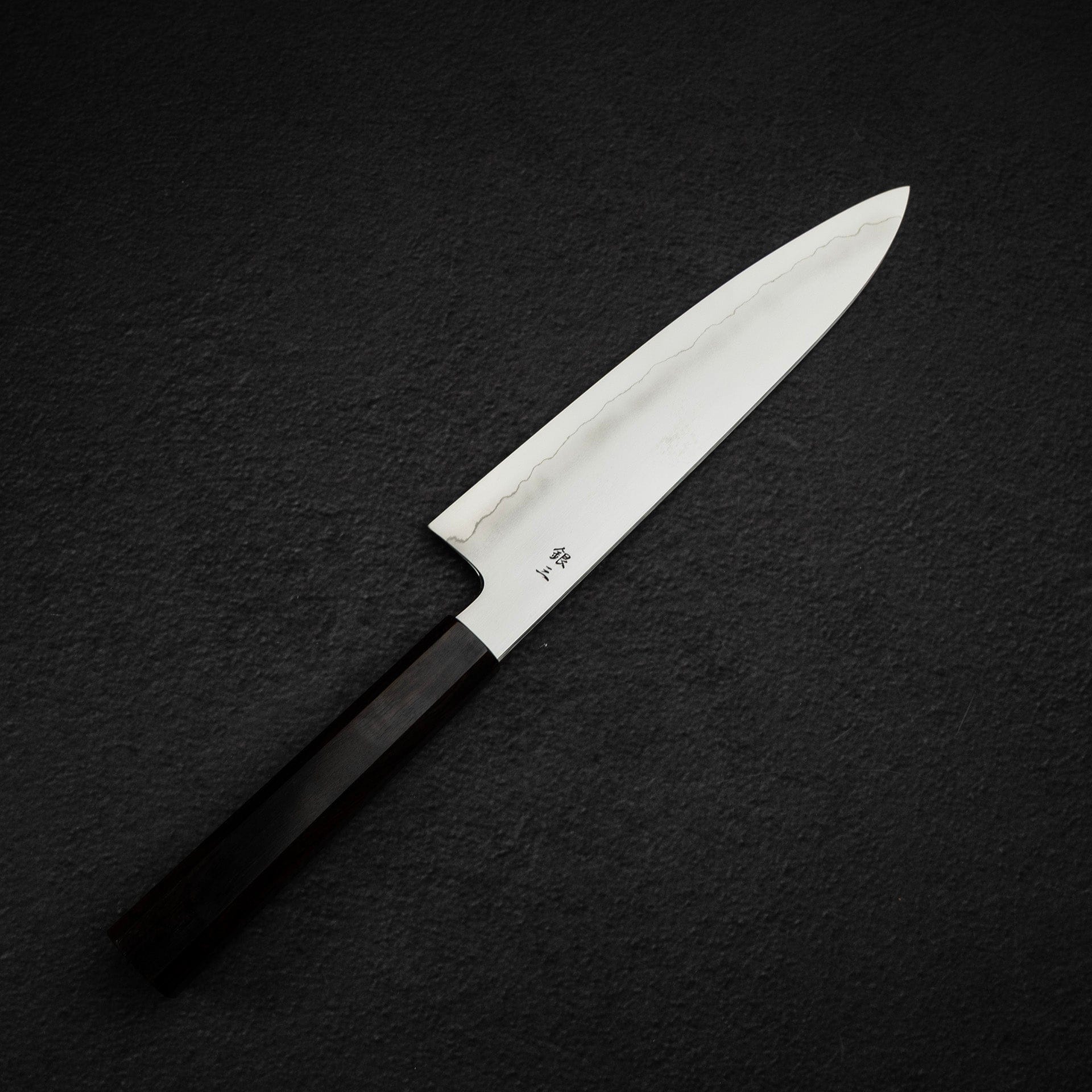 DSC_2127.jpg Tetsujin Ginsan Ukiba Gyuto 210mm Ebony Handle, view 6
