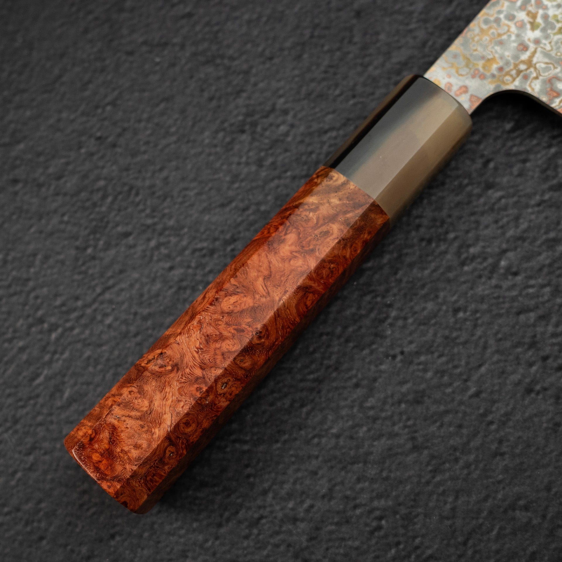 DSC_3096.jpg Takeshi Saji VG10 Rainbow Damascus Etched Santoku 165mm, view 6
