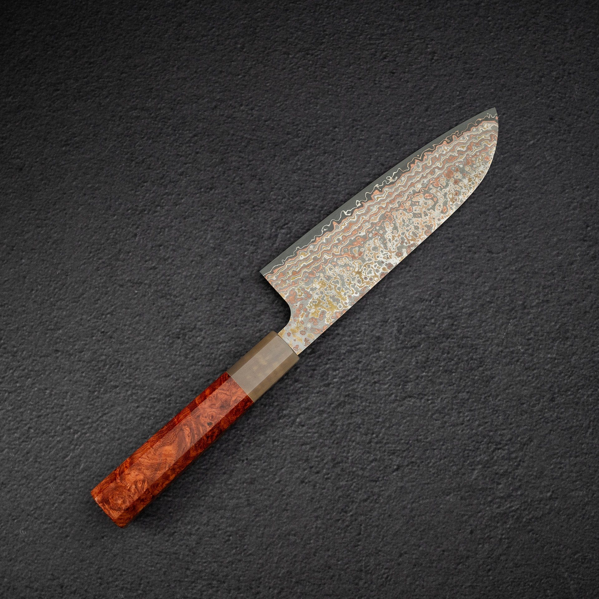 DSC_3098.jpg Takeshi Saji VG10 Rainbow Damascus Etched Santoku 165mm, view 8