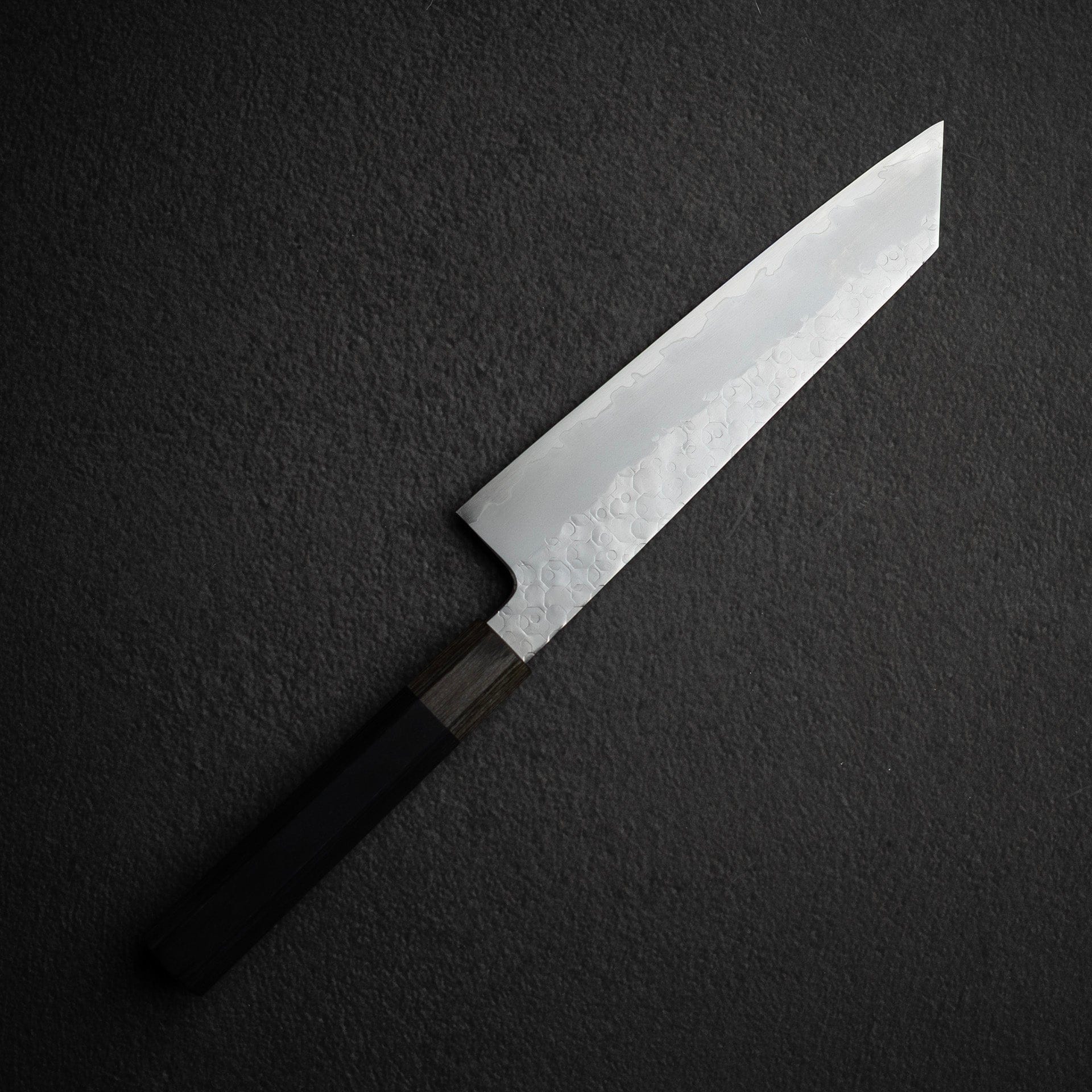 HadoShiosaiK-tipGyuto2104.jpg Hado Shiosai SG2 Tsuchime K-tip Gyuto 210mm, view 4