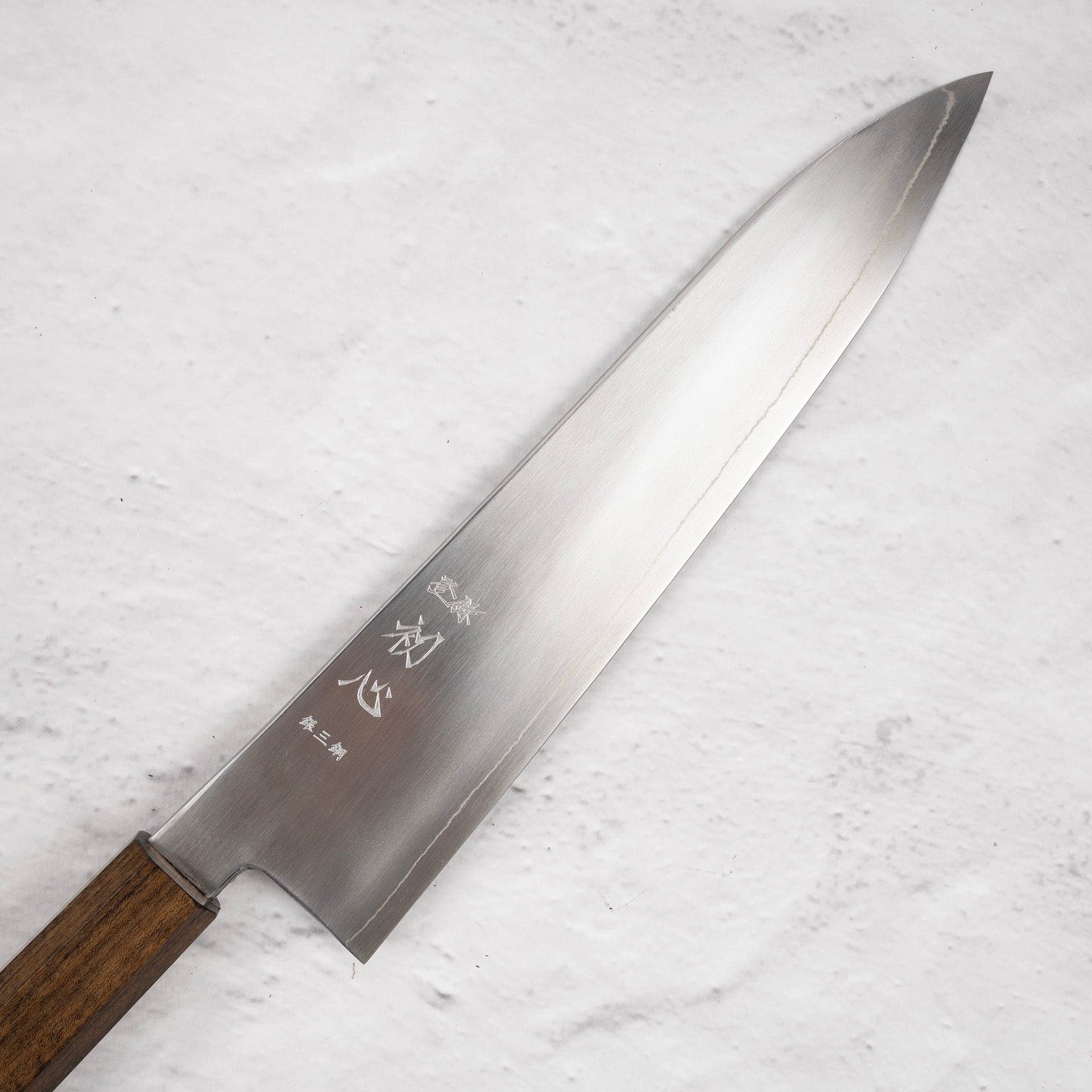 HatsukokoroGinsoGinsanGyuto210mmb.jpg Hatsukokoro Ginso Ginsan Gyuto 210mm, view 2