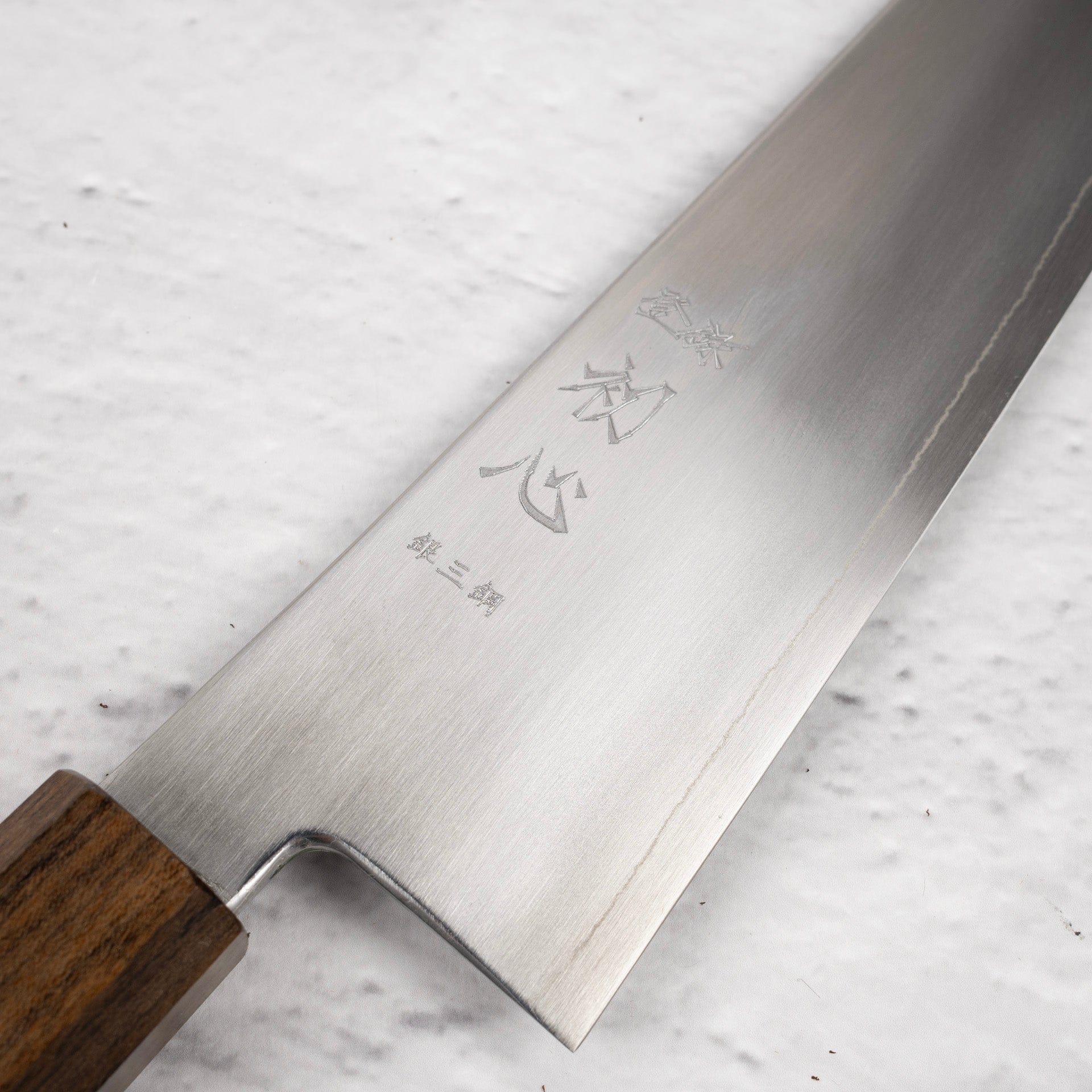 HatsukokoroGinsoGinsanGyuto210mmc.jpg Hatsukokoro Ginso Ginsan Gyuto 210mm, view 3