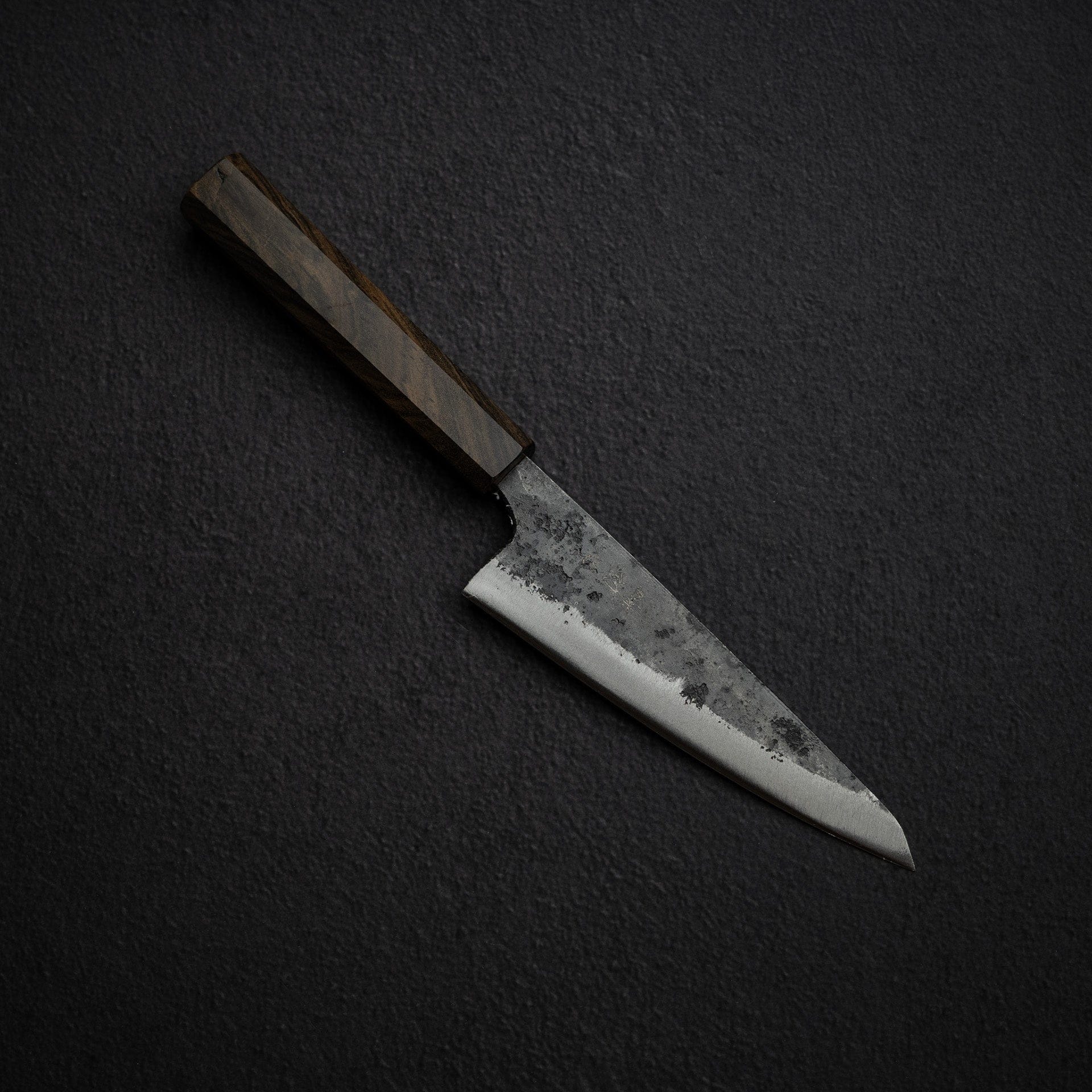 Hatsukokoro Kurogane Blue 2 Kurouchi Honesuki 150mm Double Bevel Black Chacate