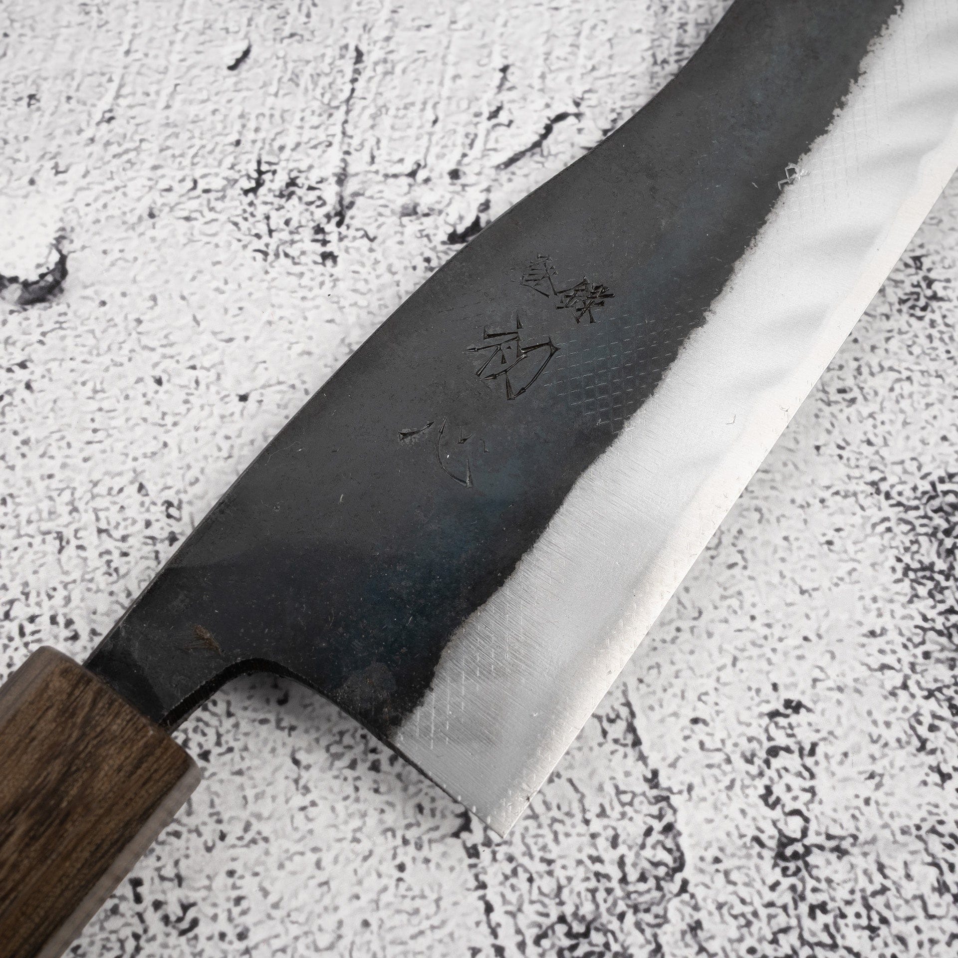 HatsukokoroKuronamiHakataK-tipNakiri-20250731-08.jpg Hatsukokoro Kuronami Blue 2 Hakata Style Bunka 165mm, view 4