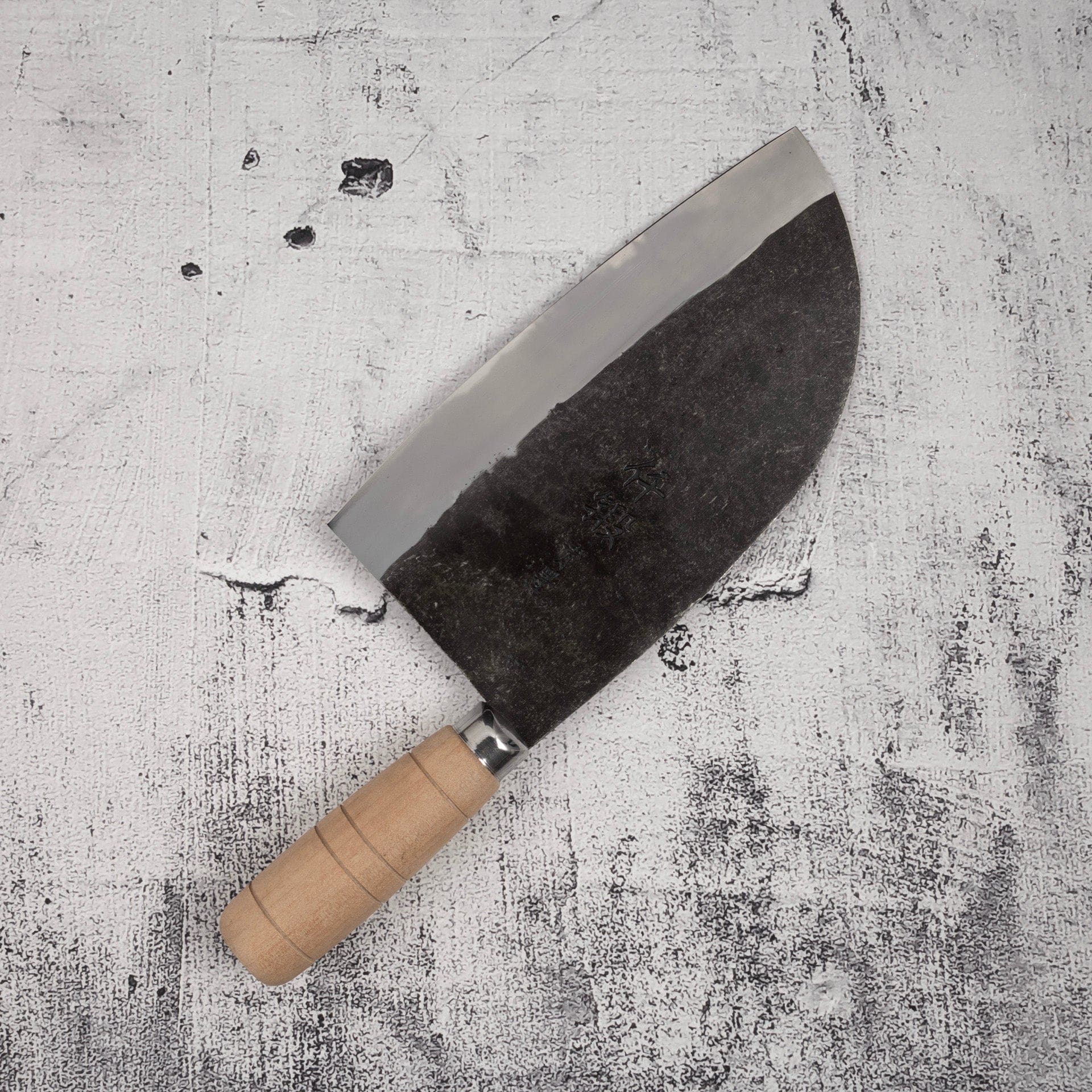 HatsukokoroSentanBlue2StainlessCladLargeSantoku190mma.jpg Hatsukokoro Sentan Blue 2 Stainless Clad Large Santoku 190mm, view 2