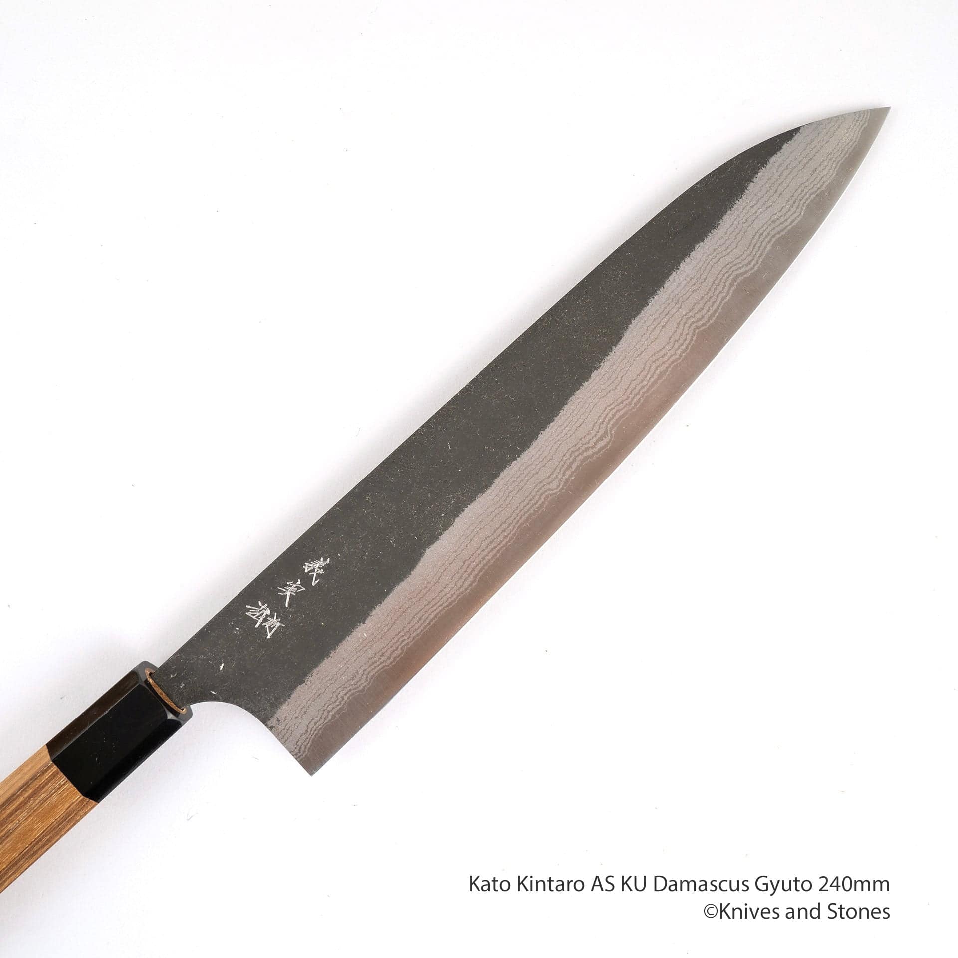 KatoKintaroASKUDamascusGyuto240mmH_693b58de-70e5-4e75-8d02-929e12491240.jpg Yoshimi Kato Aogami Super Kurouchi Damascus Gyuto 210/240 mm, view 2