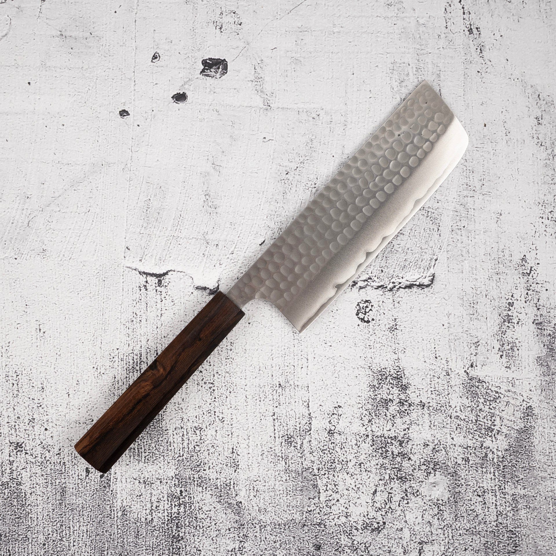 KatsushigeAnryuBlue2TsuchimeNakiriStainlessCladEbonyHandlea_0d6dcde5-7233-480a-bc17-c8514c3e382f.jpg Katsushige Anryu Blue 2 Tsuchime Nakiri 170mm Stainless Clad Ebony Handle, view 2