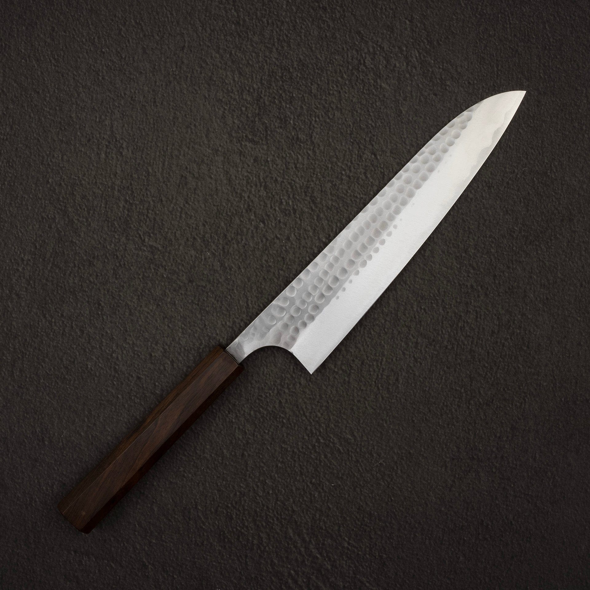 Katsushige Anryu Blue 2 Tsuchime Stainless Clad Gyuto 210mm Ebony Handle