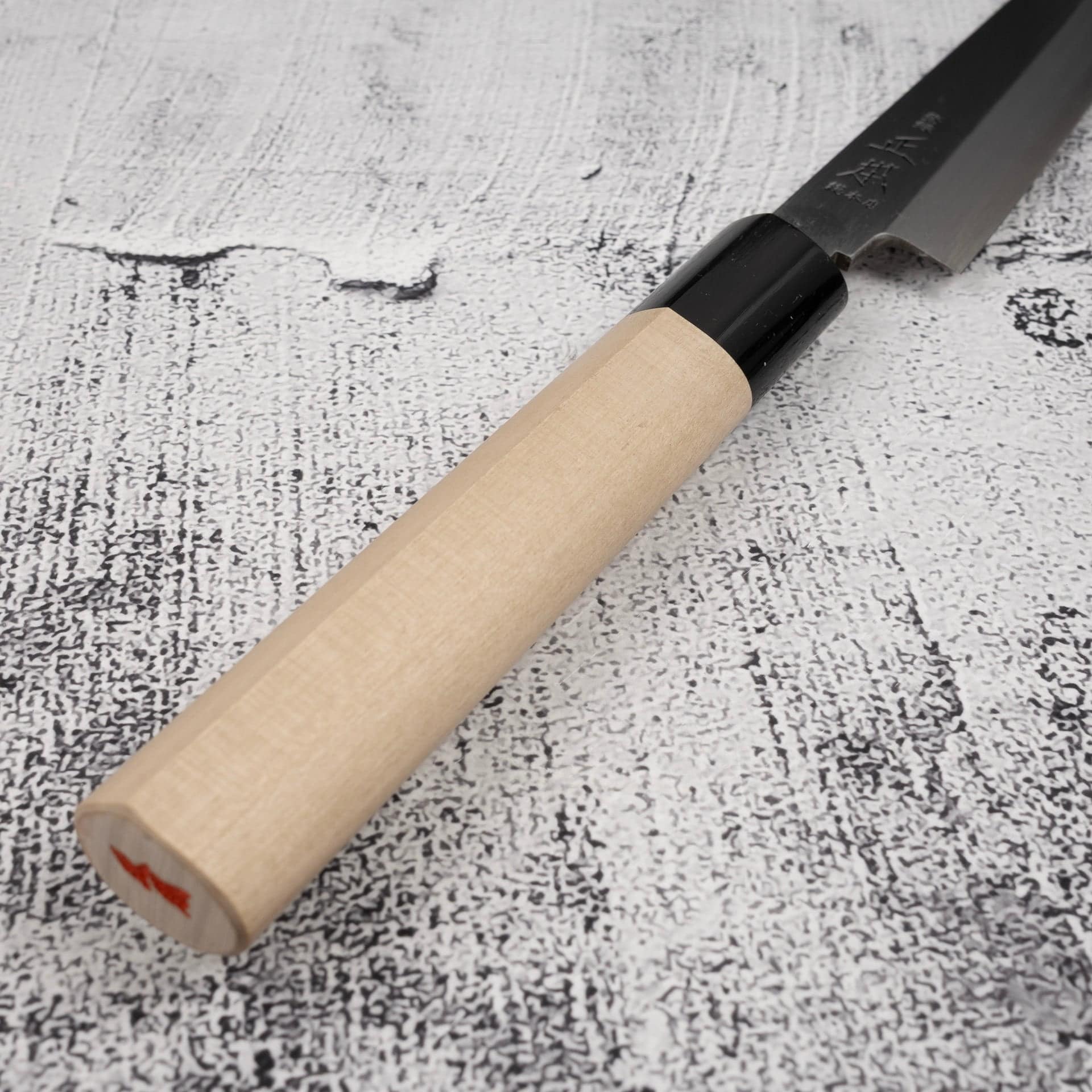 MasamotoWhite2KiritsukeYanagiba165mmKS4616withsayae.jpg Masamoto White 2 Kiritsuke Yanagiba 165 mm KS4616 with saya, view 5