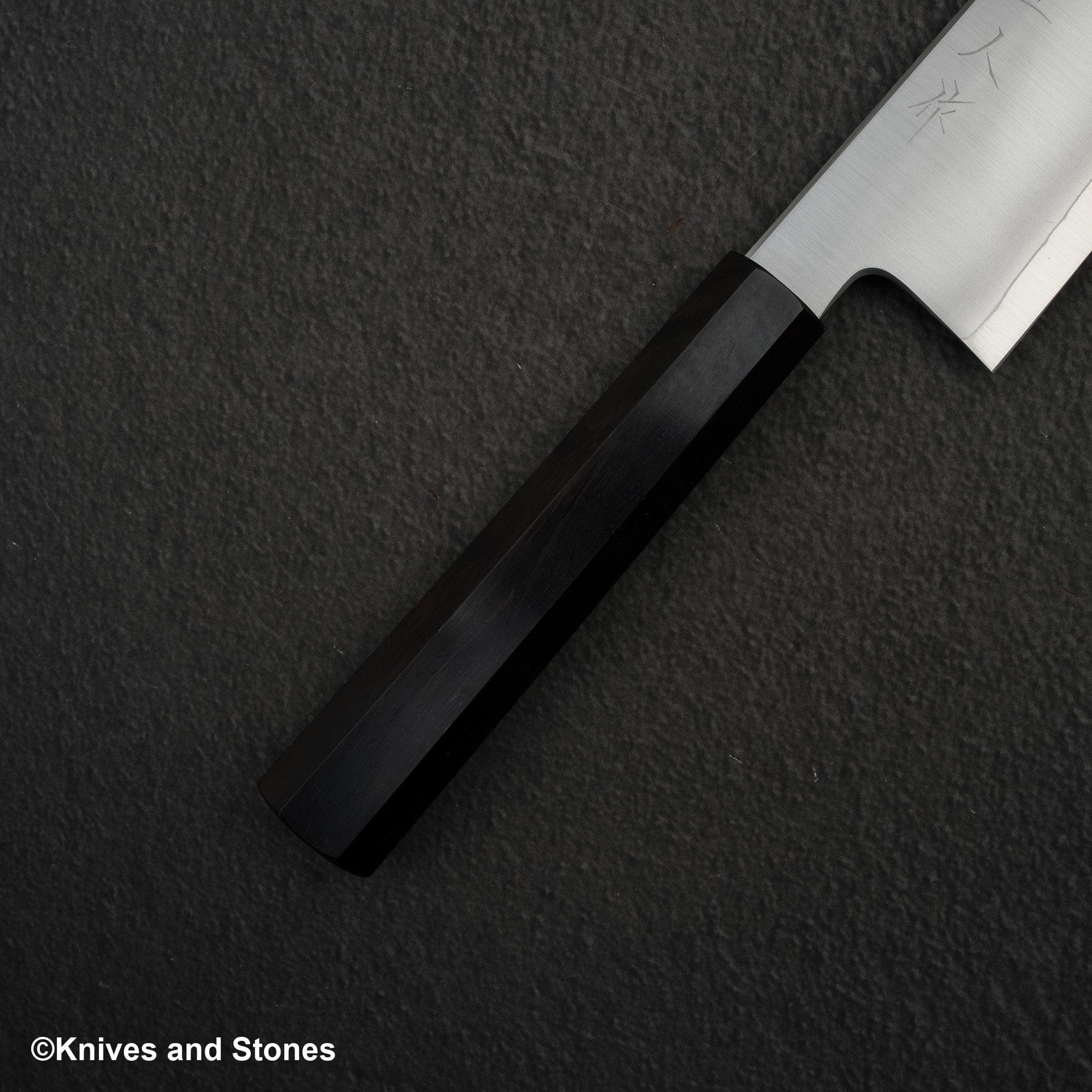 MyojinRikiCobaltSpecialSteelGyuto240mmEbony-20240808-03.jpg Myojin Riki Cobalt Special Steel Gyuto 240mm Ebony Handle, view 2