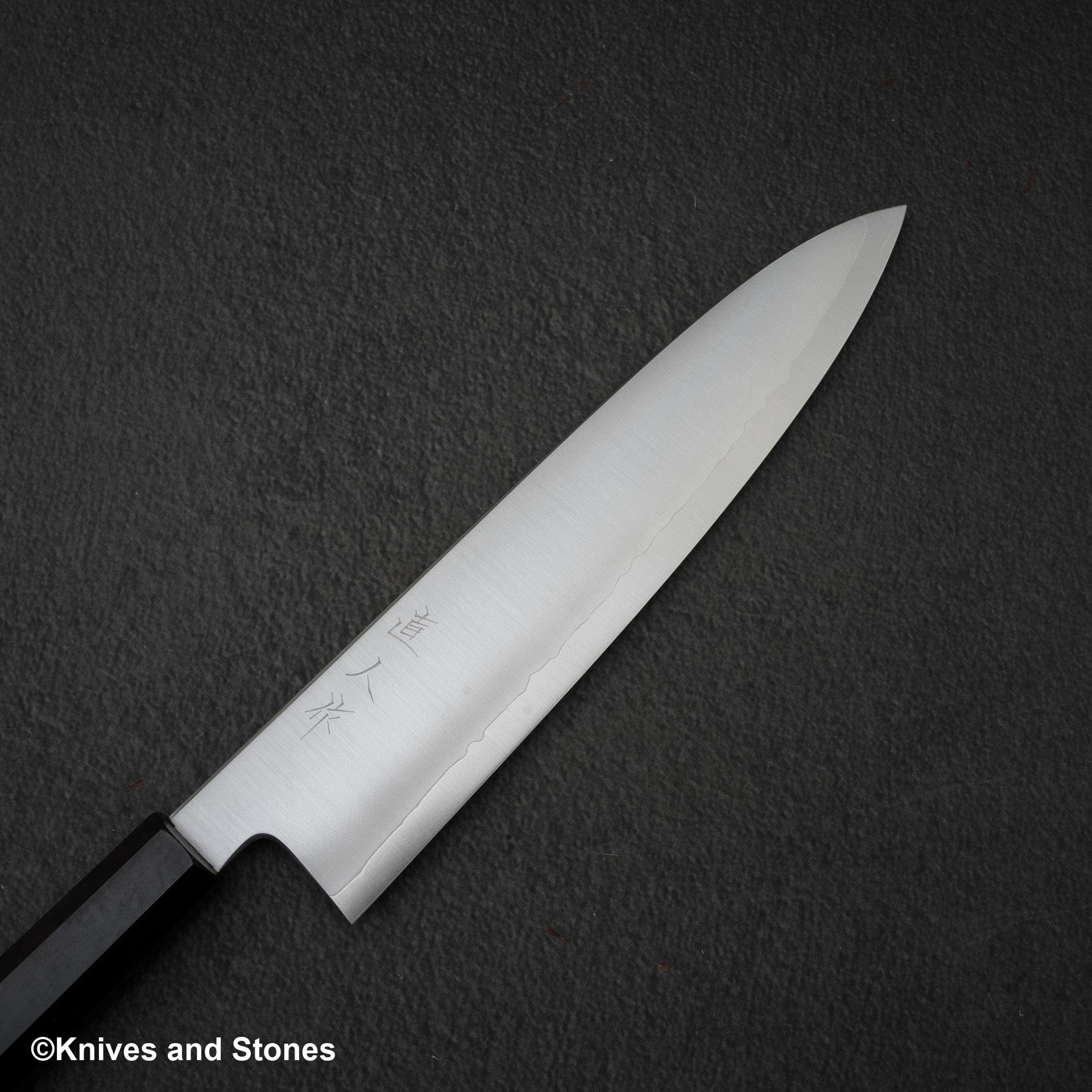 MyojinRikiCobaltSpecialSteelGyuto240mmEbony-20240808-04.jpg Myojin Riki Cobalt Special Steel Gyuto 240mm Ebony Handle, view 3