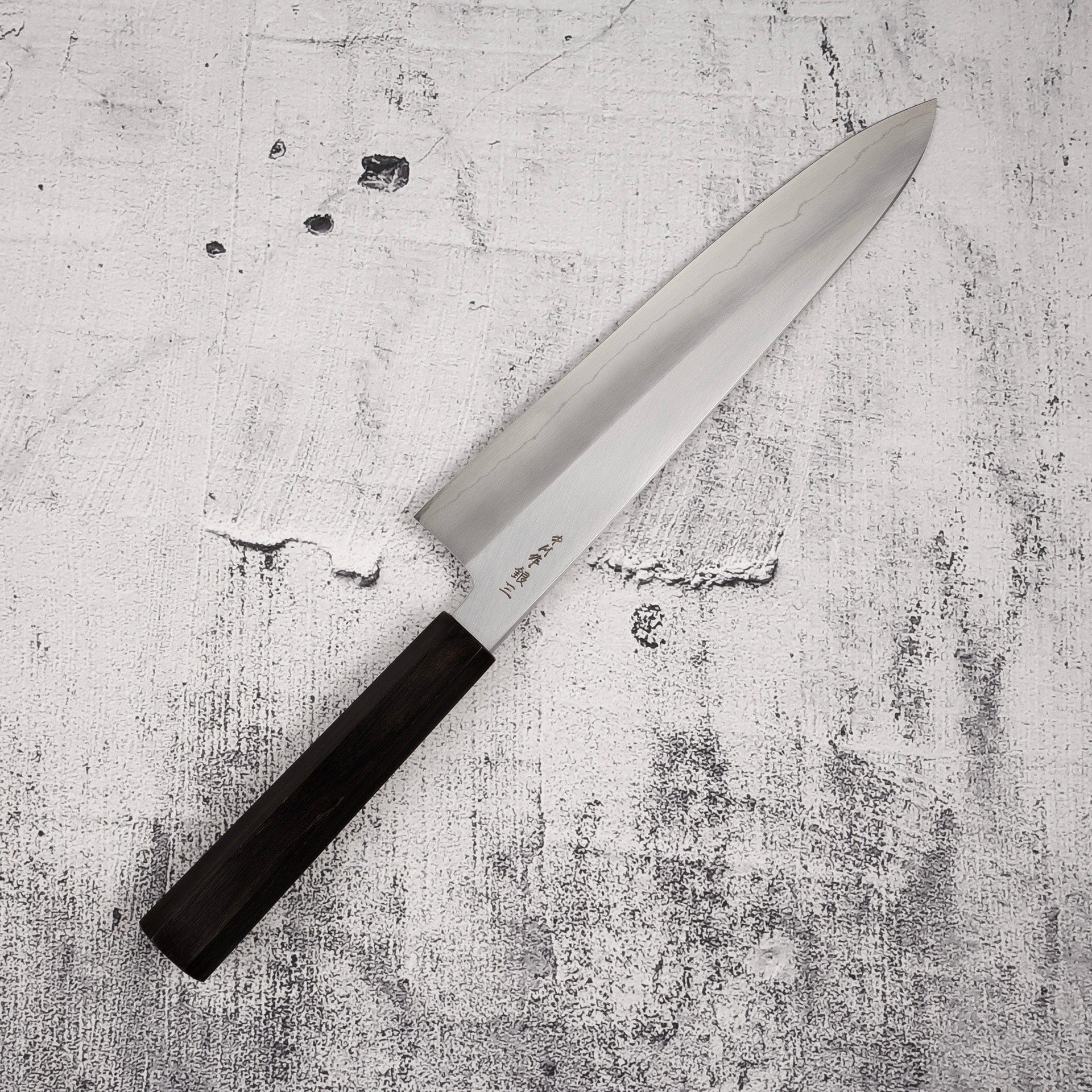 NakagawaGinsanWide-bevelGyuto240mme_ac261b3b-2606-4993-a08c-8e9dba161c92.jpg Hatsukokoro x Nakagawa Ginsan Wide-bevel Gyuto 240mm, view 5