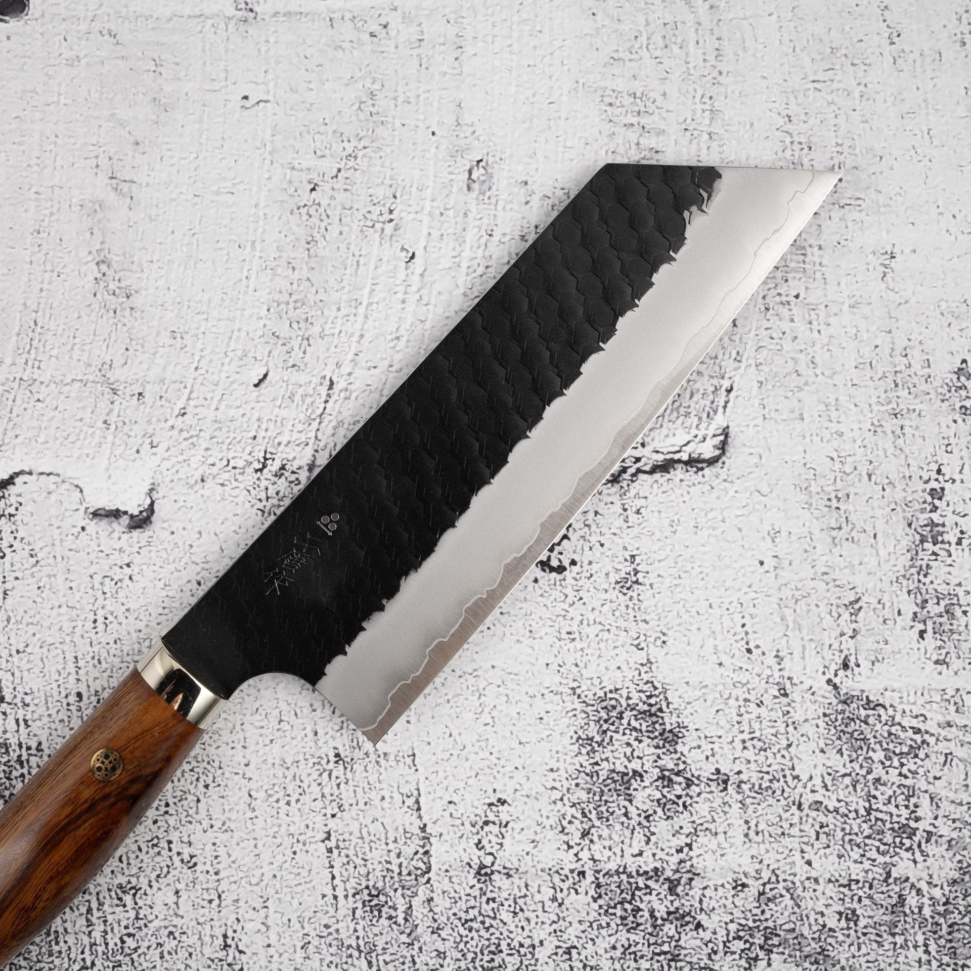 NigaraKUSG2K-tipNakiri165mmIronwoodWestern-20250801-07.jpg Nigara SG2 Tsuchime K-tip Nakiri 165mm Kurouchi Western Ironwood, view 2