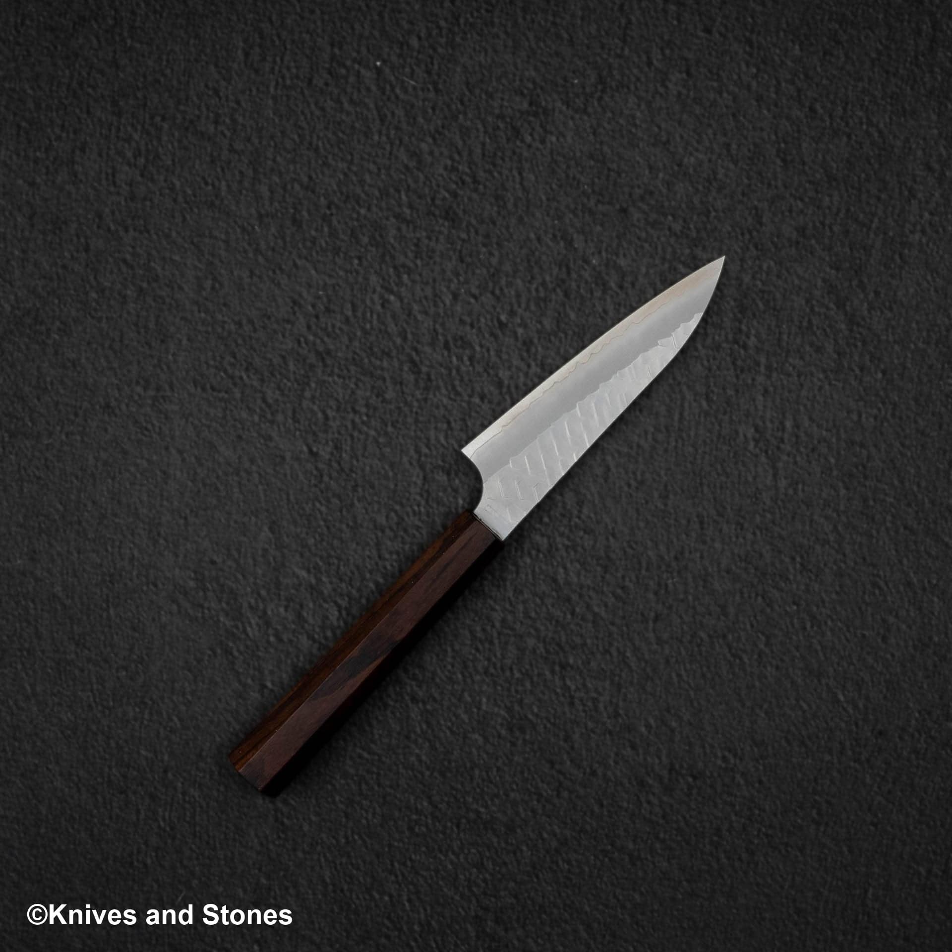 NigaraSG2MattMigakiTsuchimePetty120mmEbonyHandle-20250319-05.jpg Nigara SG2 Matt Migaki Tsuchime Petty 120mm, view 5