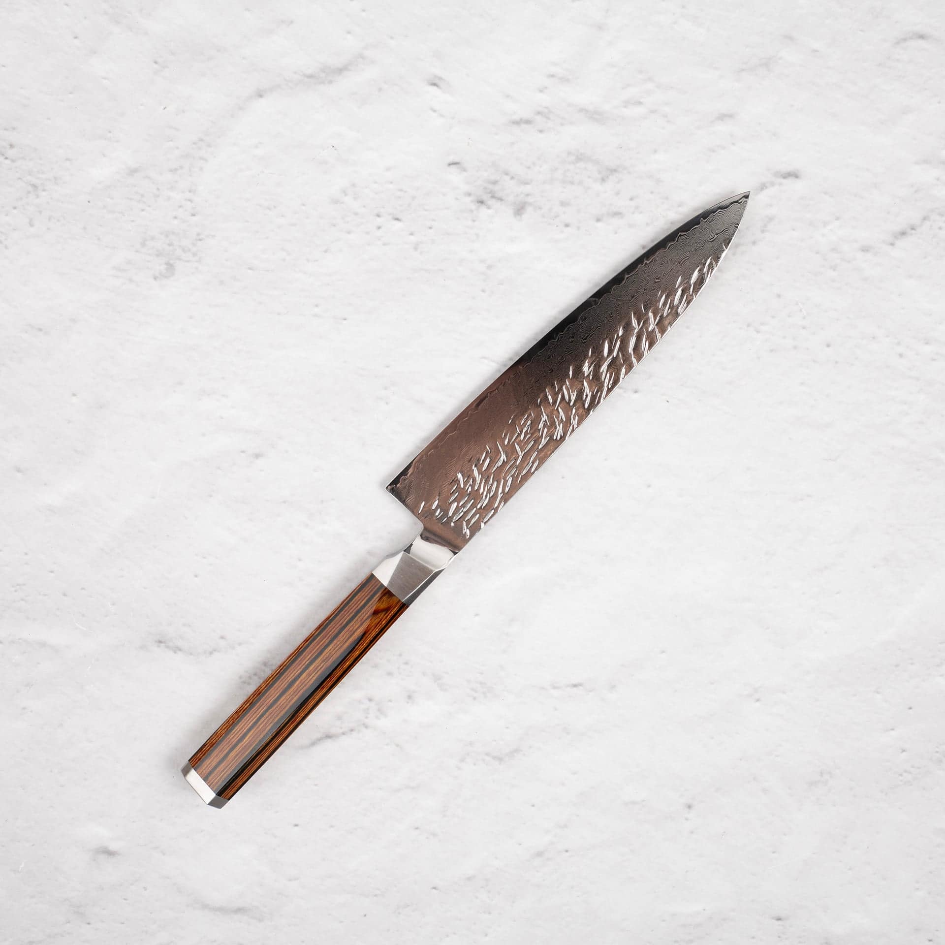 OnoSuzukazeSG2TsuchimeDamascusPetty150mme.jpg Ono Suzukaze SG2 Tsuchime Damascus Petty 150mm, view 5
