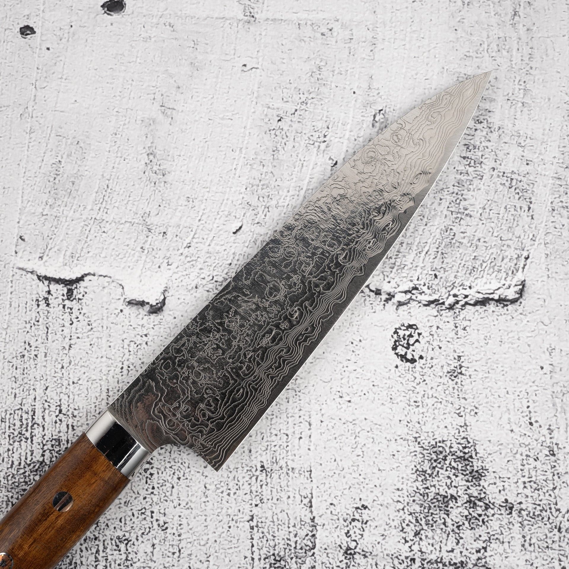 SajiDiamondDamascusSG2Gyuto180mmWesternIronwood-20250801-08.jpg Takeshi Saji SG2 Diamond Damascus Gyuto 180mm Ironwood Handle, view 2