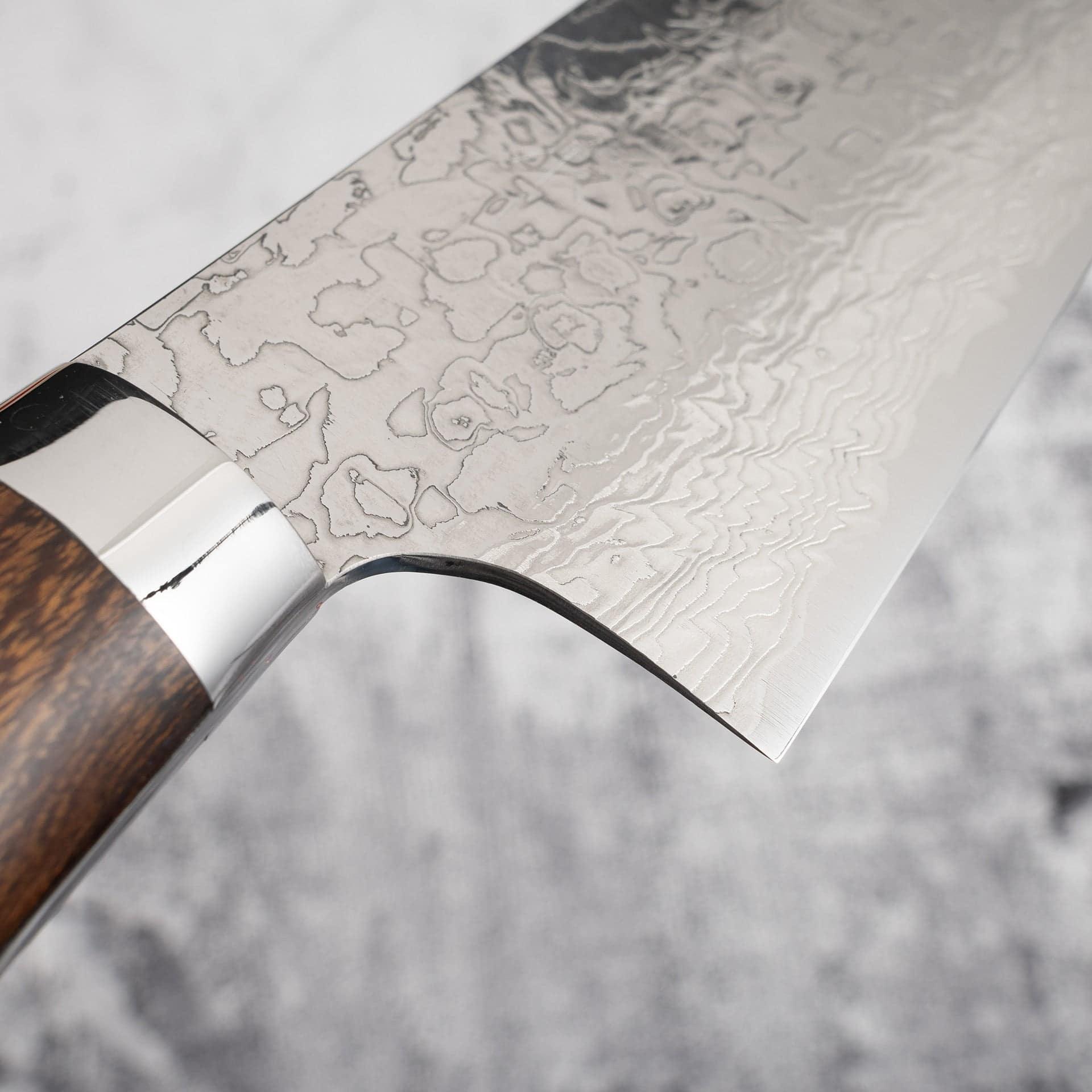 SajiDiamondDamascusSG2Gyuto240mmWesternIronwoodmissingsaya-20250801-14.jpg Takeshi Saji Diamond Damascus SG2 Gyuto 240mm Ironwood Handle, view 5