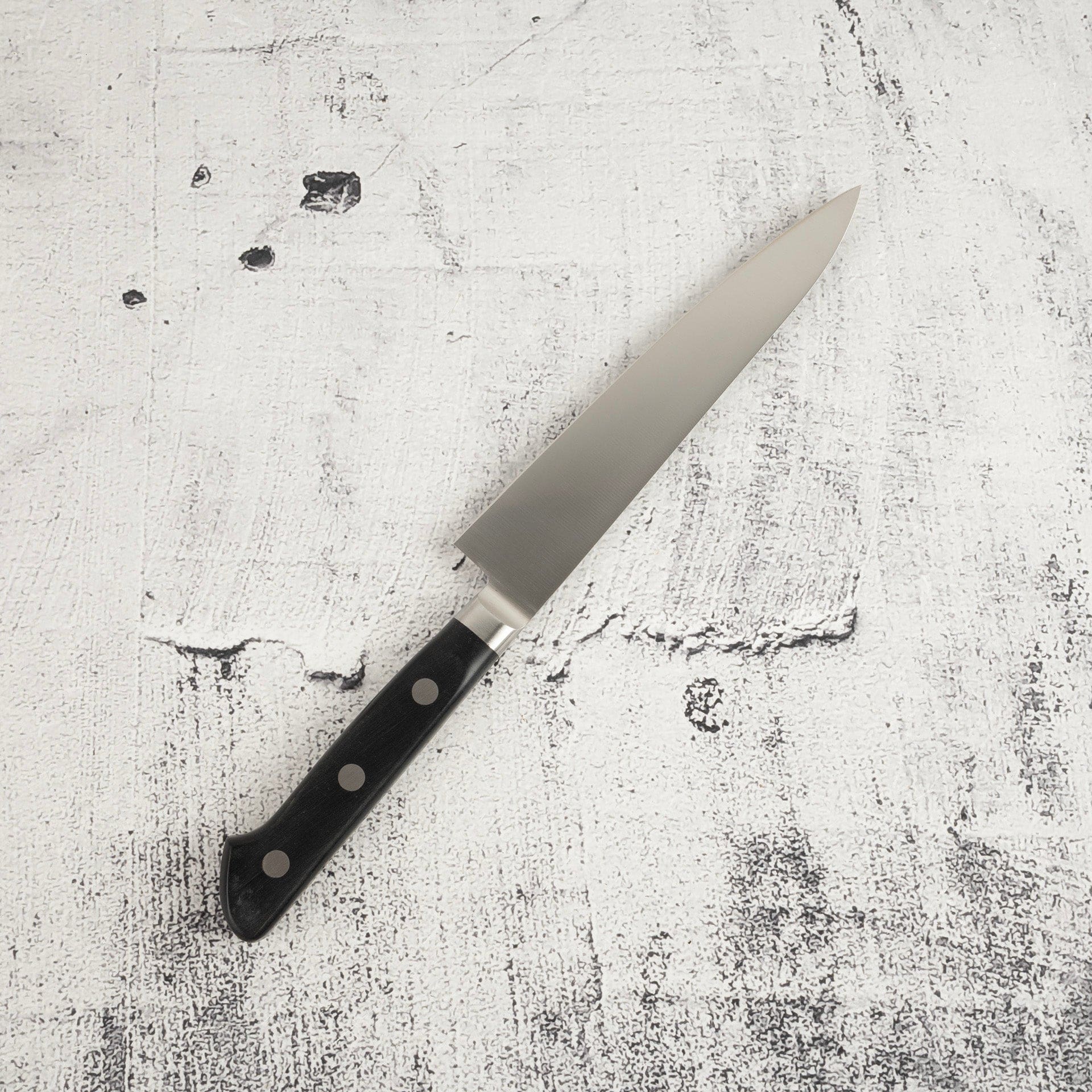 SakaiTakayukiINOXStainlessPetty150mm5.jpg Sakai Takayuki INOX Stainless Petty 150mm with Western Handle, view 4