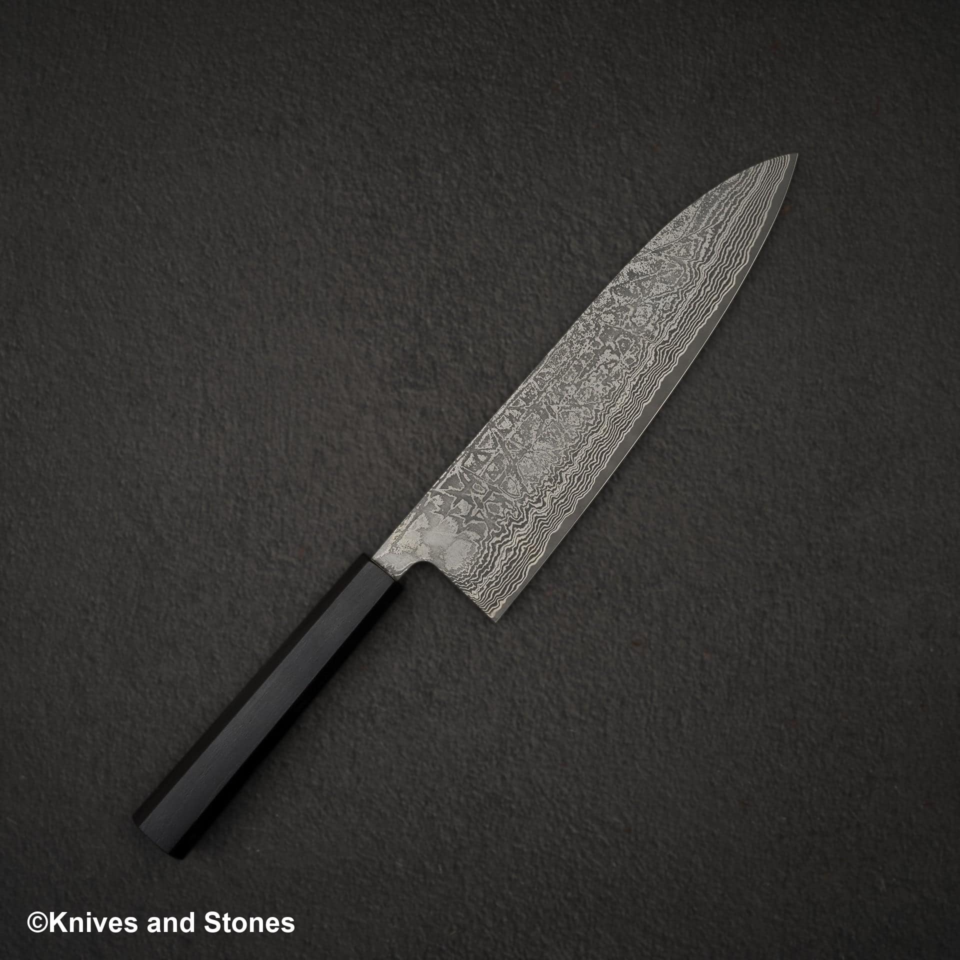 Shiro Kamo Kurokumo SG2 Black Damascus Gyuto 210mm Ebony