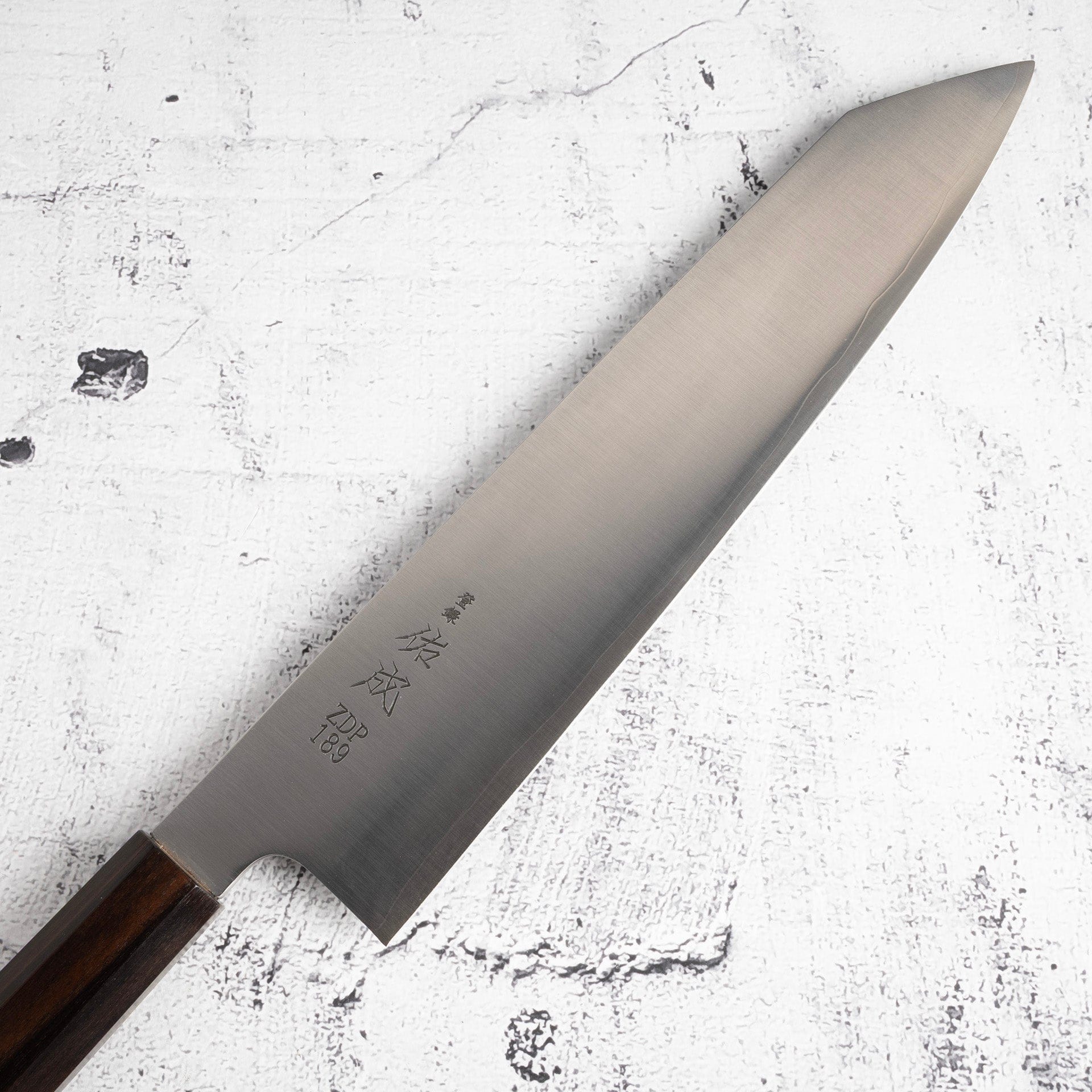 SukenariZDP-189HairlineKtipGyuto270mmb.jpg Sukenari ZDP-189 Hairline K tip Gyuto 270mm, view 3