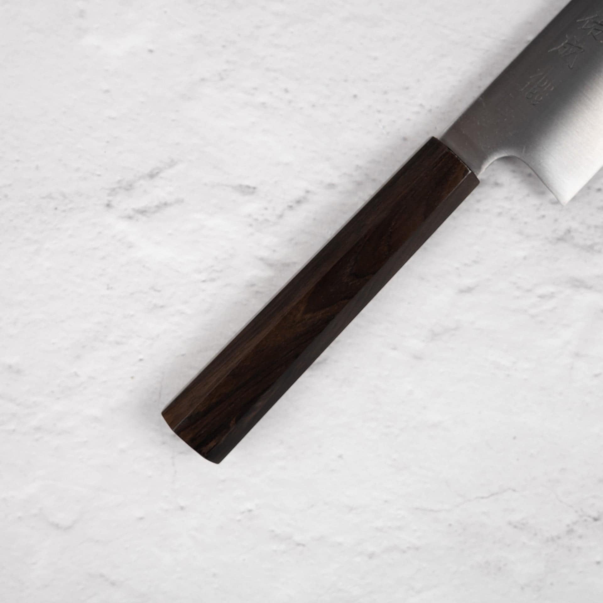 SukenariZDP189HairlineK-tipGyuto240mmEbony-20250516-06.jpg Sukenari ZDP-189 Hairline K-tip Gyuto 240mm, view 2
