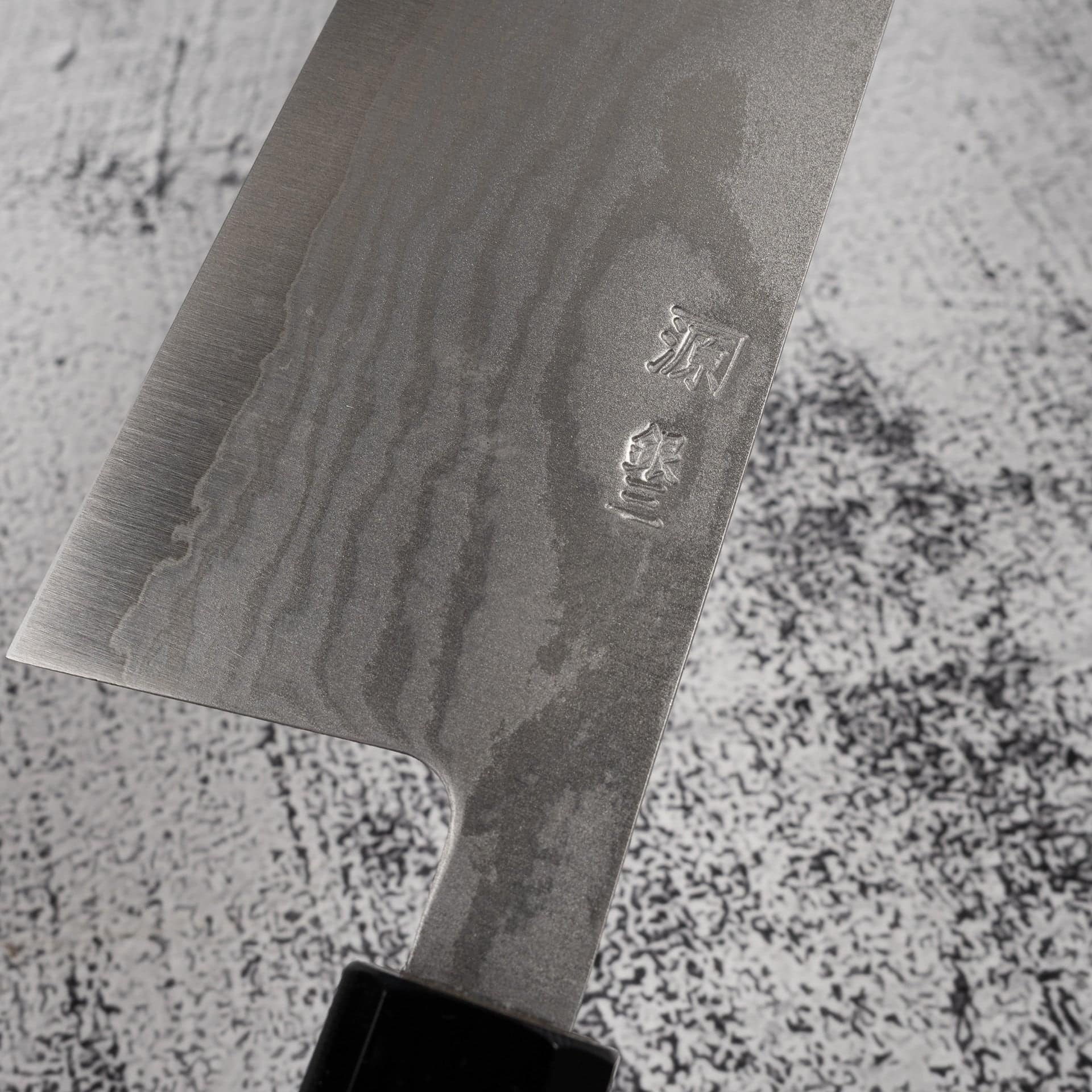 TanakaGinsanDamascusGyuto240mm-20250814-07.jpg Tanaka Ginsan Damascus Gyuto 240mm Teak, view 5