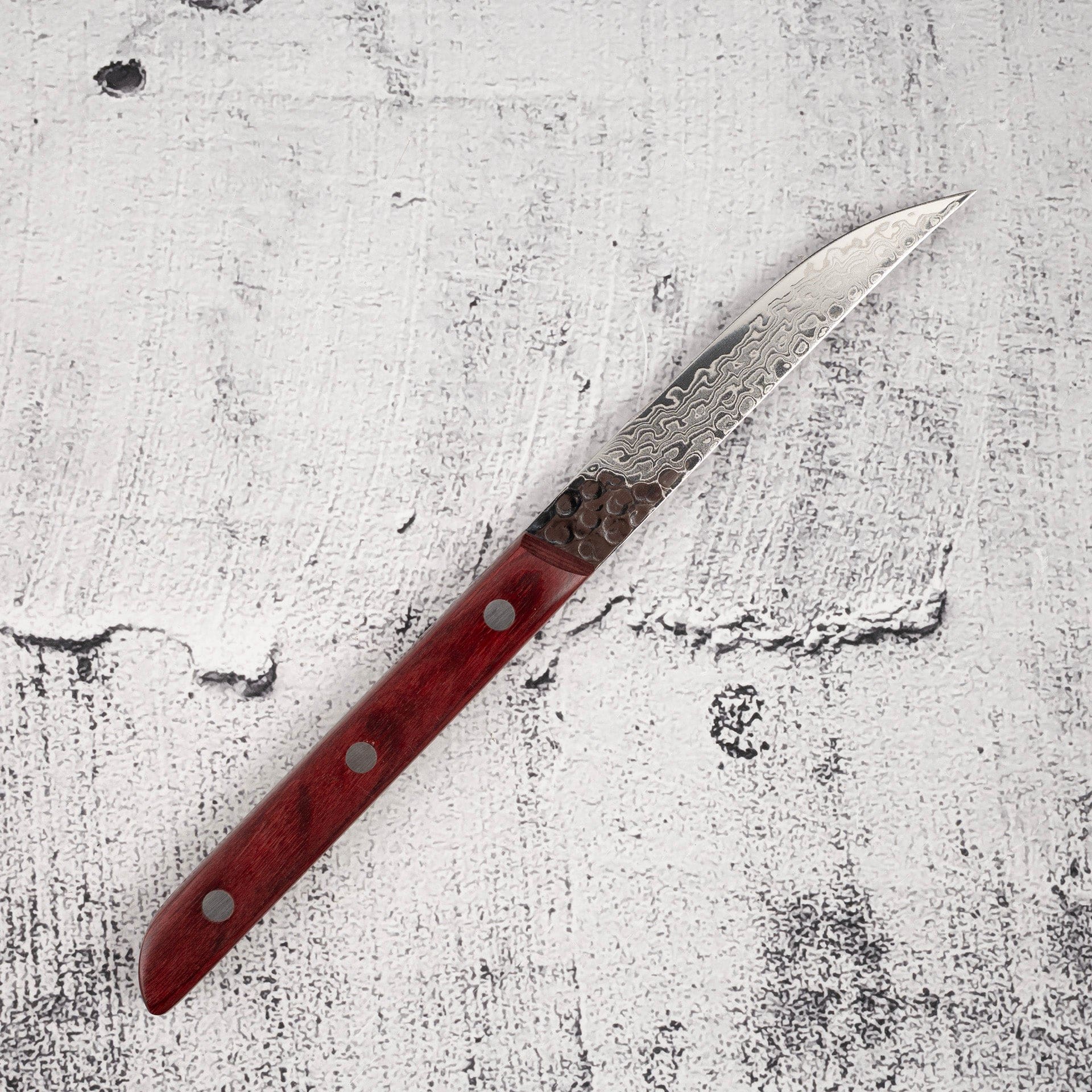 TsunehisaAUS10DamascusSteakKnifeRede_0bca5858-d8e5-4f1d-a226-a02ab06a0297.jpg Tsunehisa AUS10 Damascus Steak Knife Red, view 5