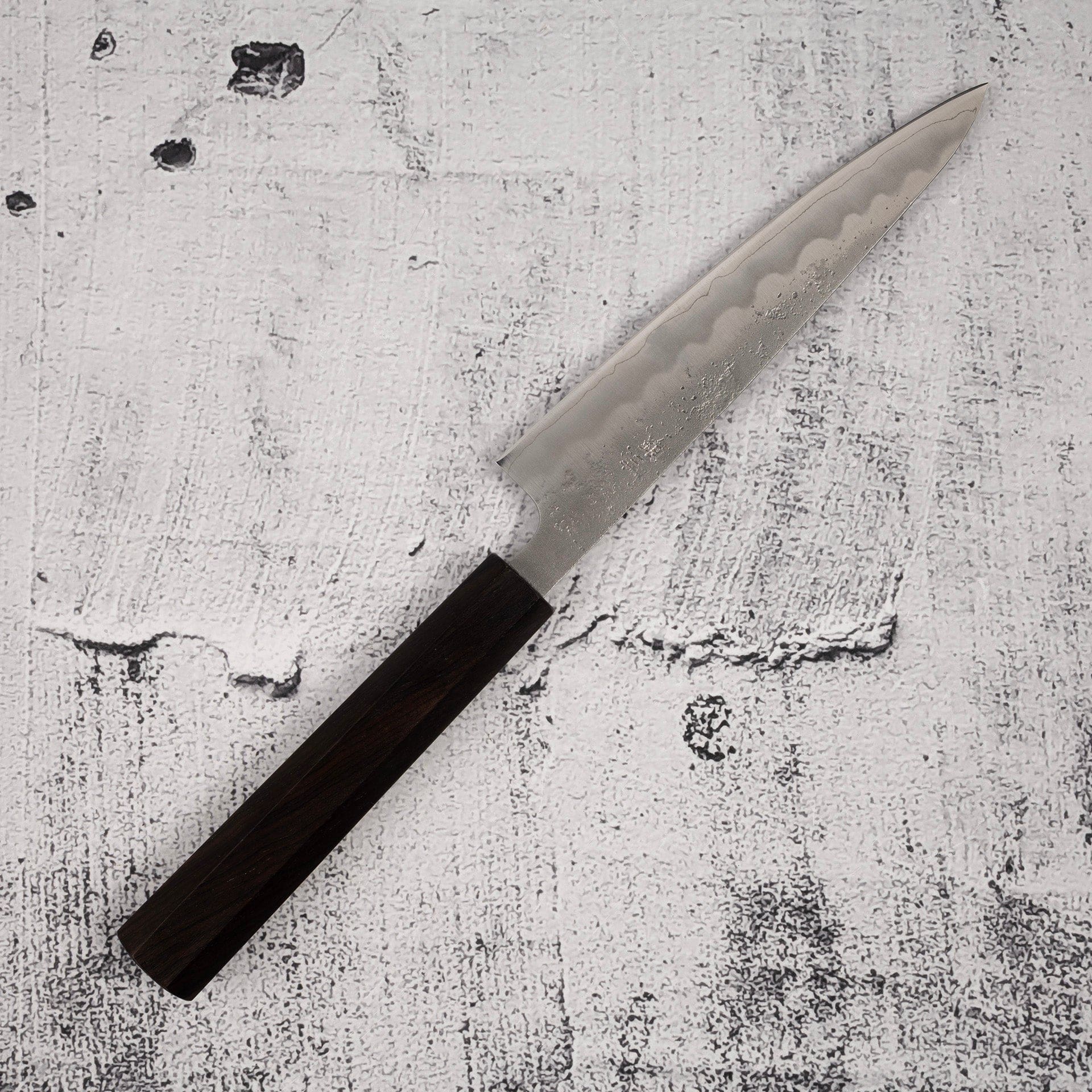 TsunehisaGinsanNashijiPetty135mmEbonyHandlee.jpg Tsunehisa Ginsan Nashiji Petty 135mm Ebony Handle, view 5
