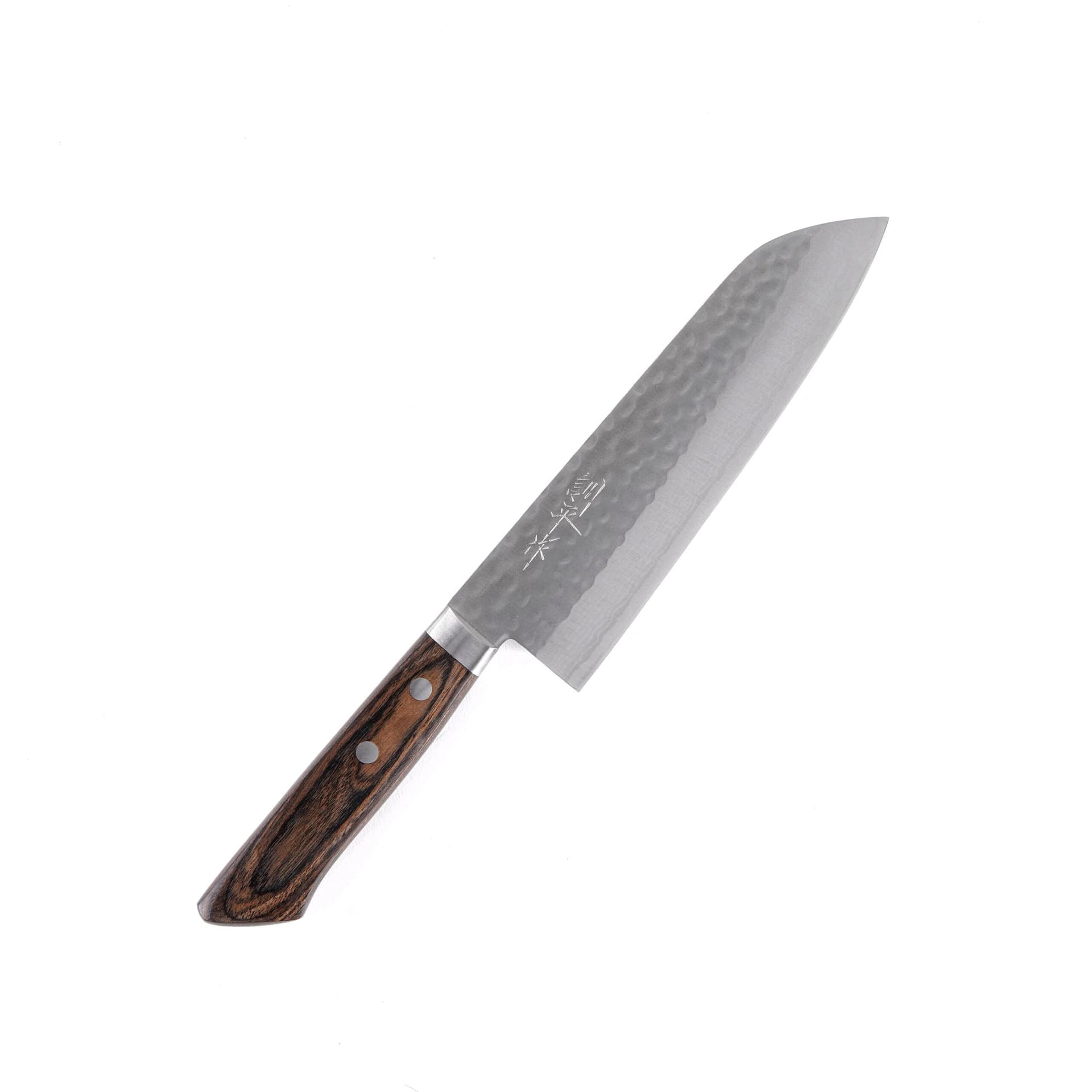 kokuryusantoku180scotcha.jpg Masutani Kokuryu VG10 Damascus Tsuchime Santoku 170mm Western Handle, view 3