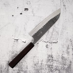 Anryu Aogami Super Hammered Kurouchi Santoku 175mm Ebony Handle