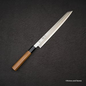 Satoshi Nakagawa Ginsan Kasumi Kiritsuke Shaped (K-tip) Yanagiba 270 mm