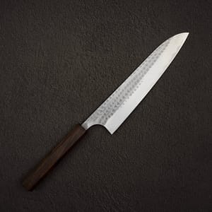 Katsushige Anryu Blue 2 Tsuchime Stainless Clad Gyuto 210mm Ebony Handle